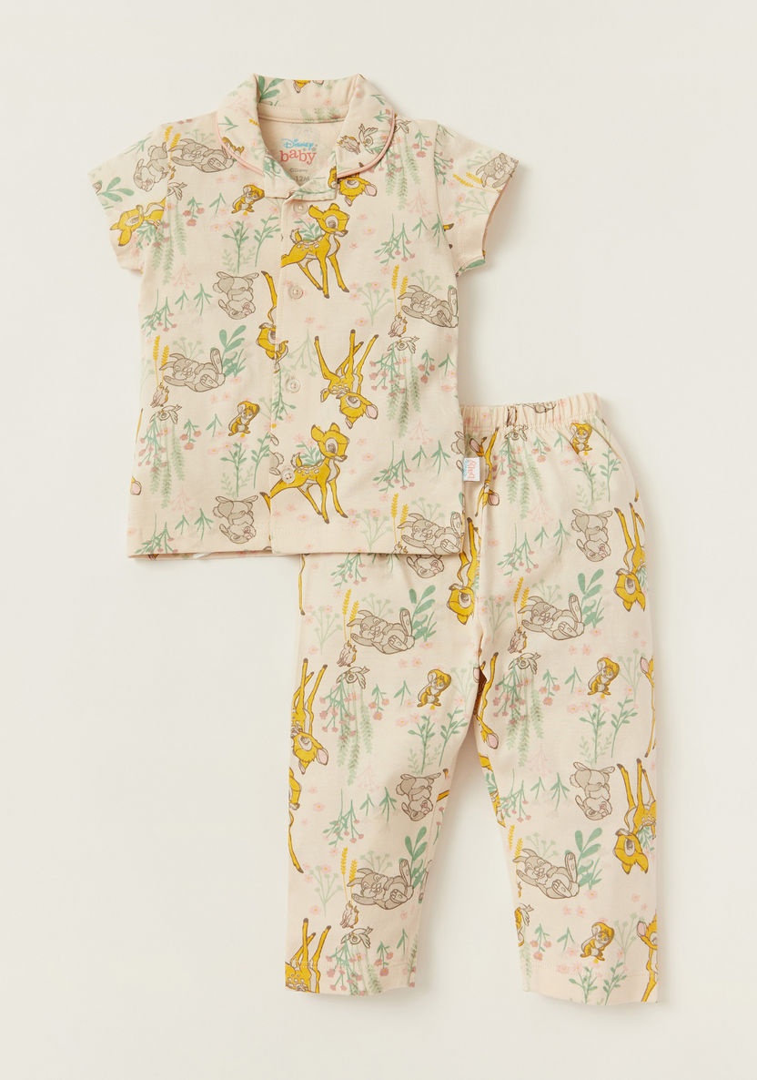 Disney Printed Shirt and Full Length Pyjama Set-Pyjama Sets-image-0