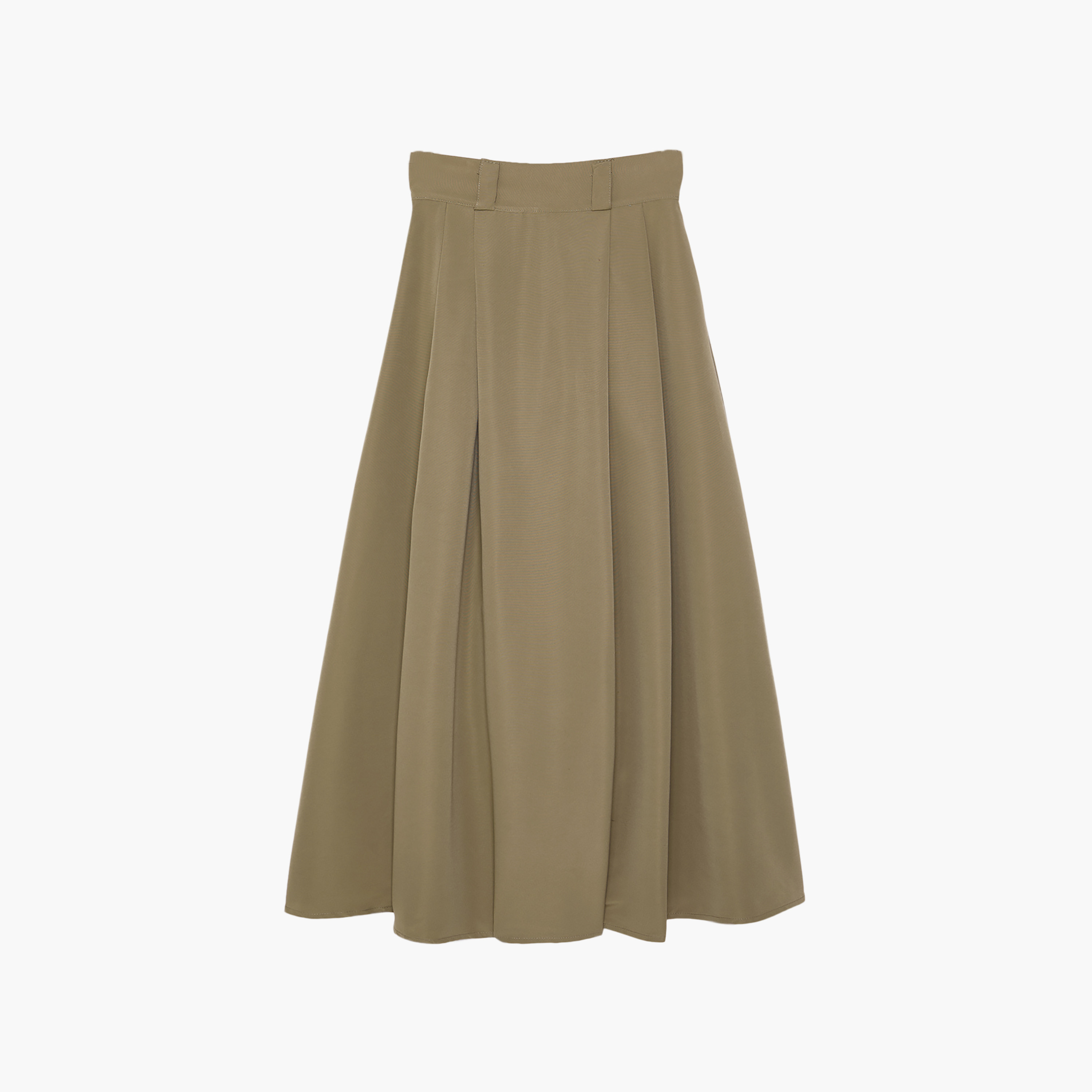 تنورة ماكسي خضراء واسعة مطوية للنساء-women-clothing-skirts-image-8