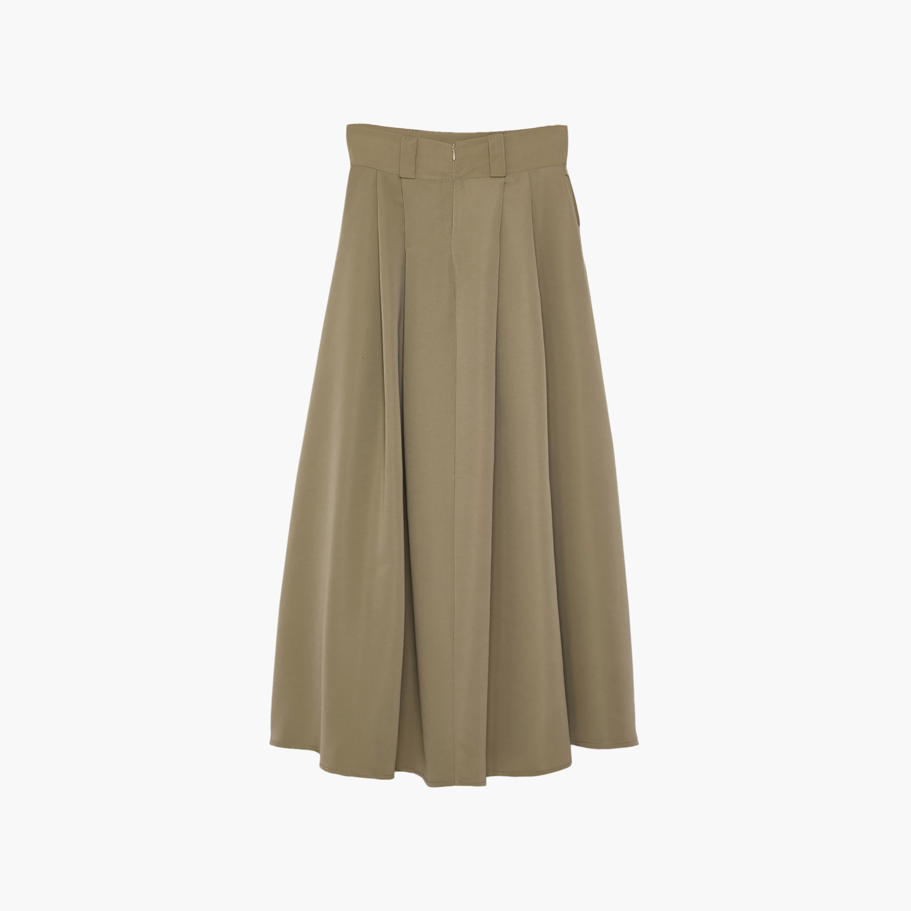 تنورة ماكسي خضراء واسعة مطوية للنساء-women-clothing-skirts-image-9