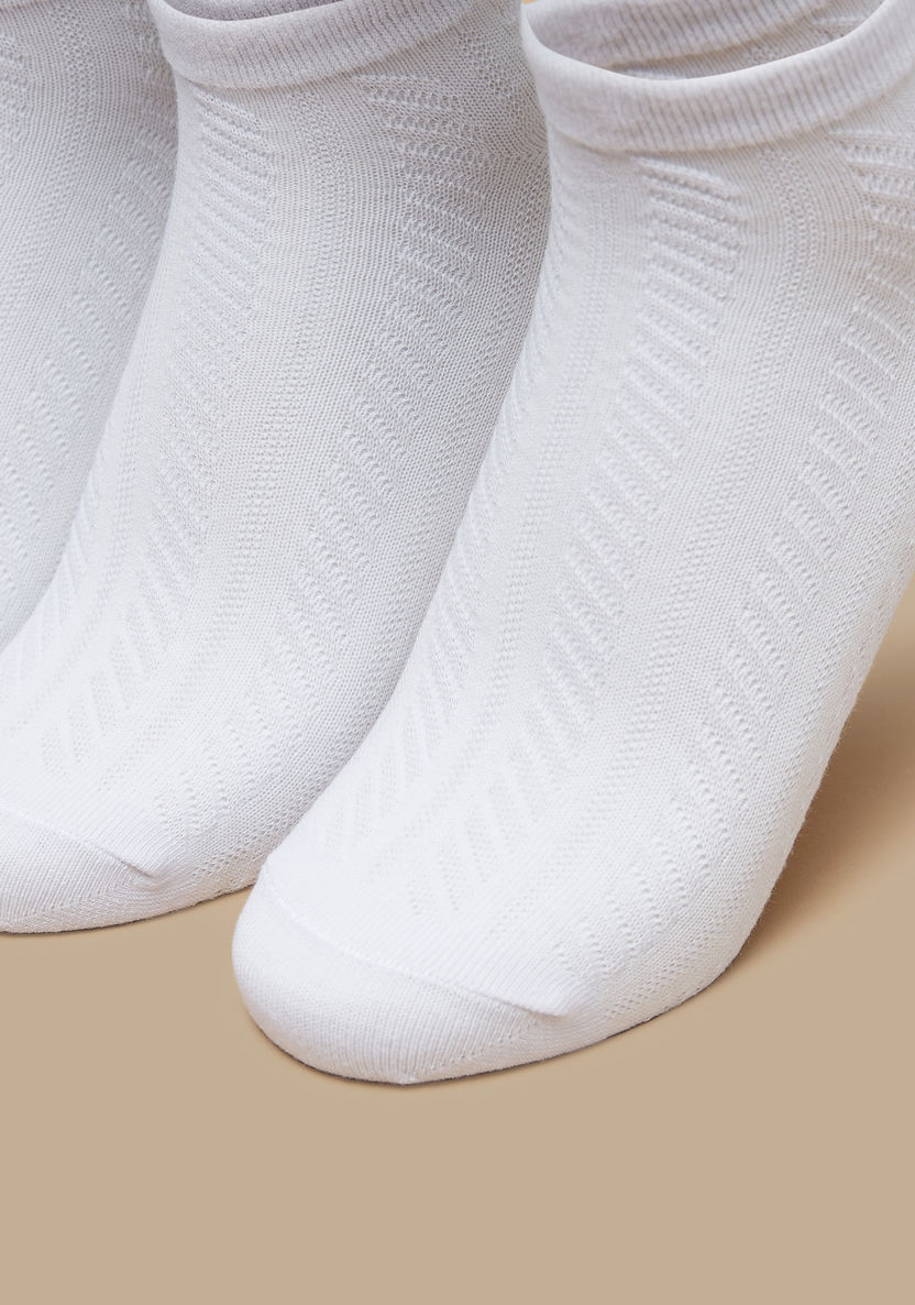 Juniors Textured Ankle Length Socks - Set of 5-Girl%27s Socks & Tights-image-1