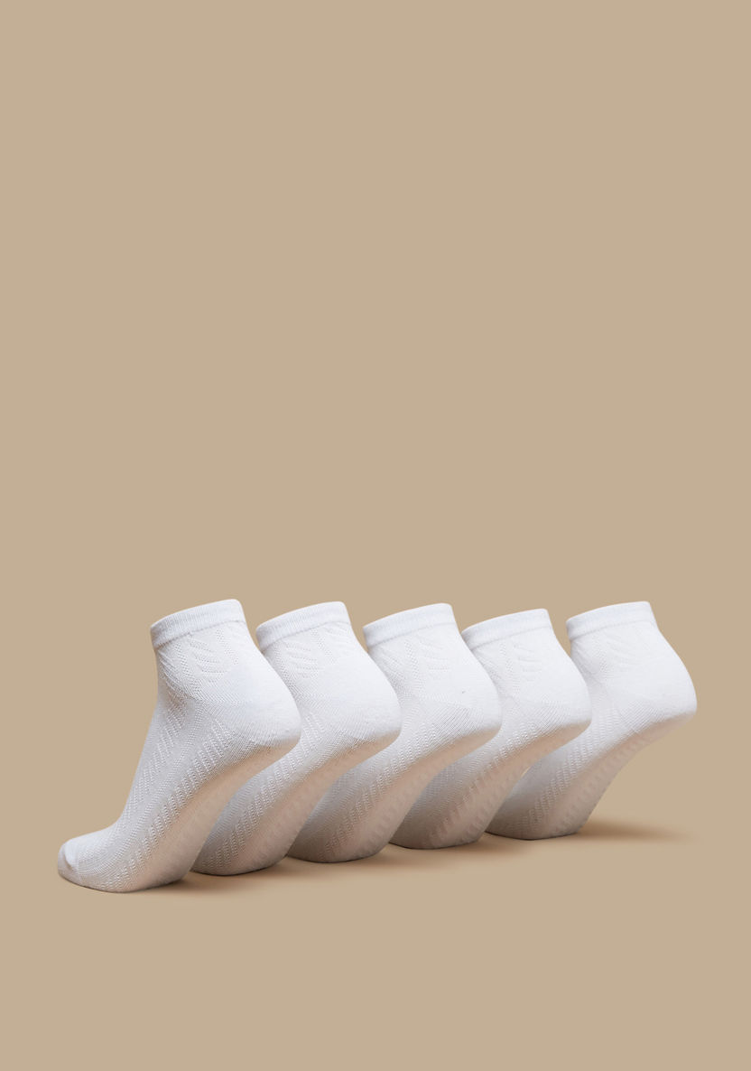 Juniors Textured Ankle Length Socks - Set of 5-Girl%27s Socks & Tights-image-3