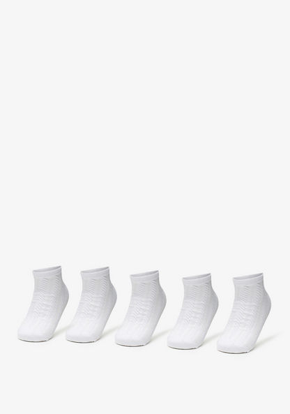 Textured Crew Length Socks - Set of 5-Girl%27s Socks & Tights-image-0