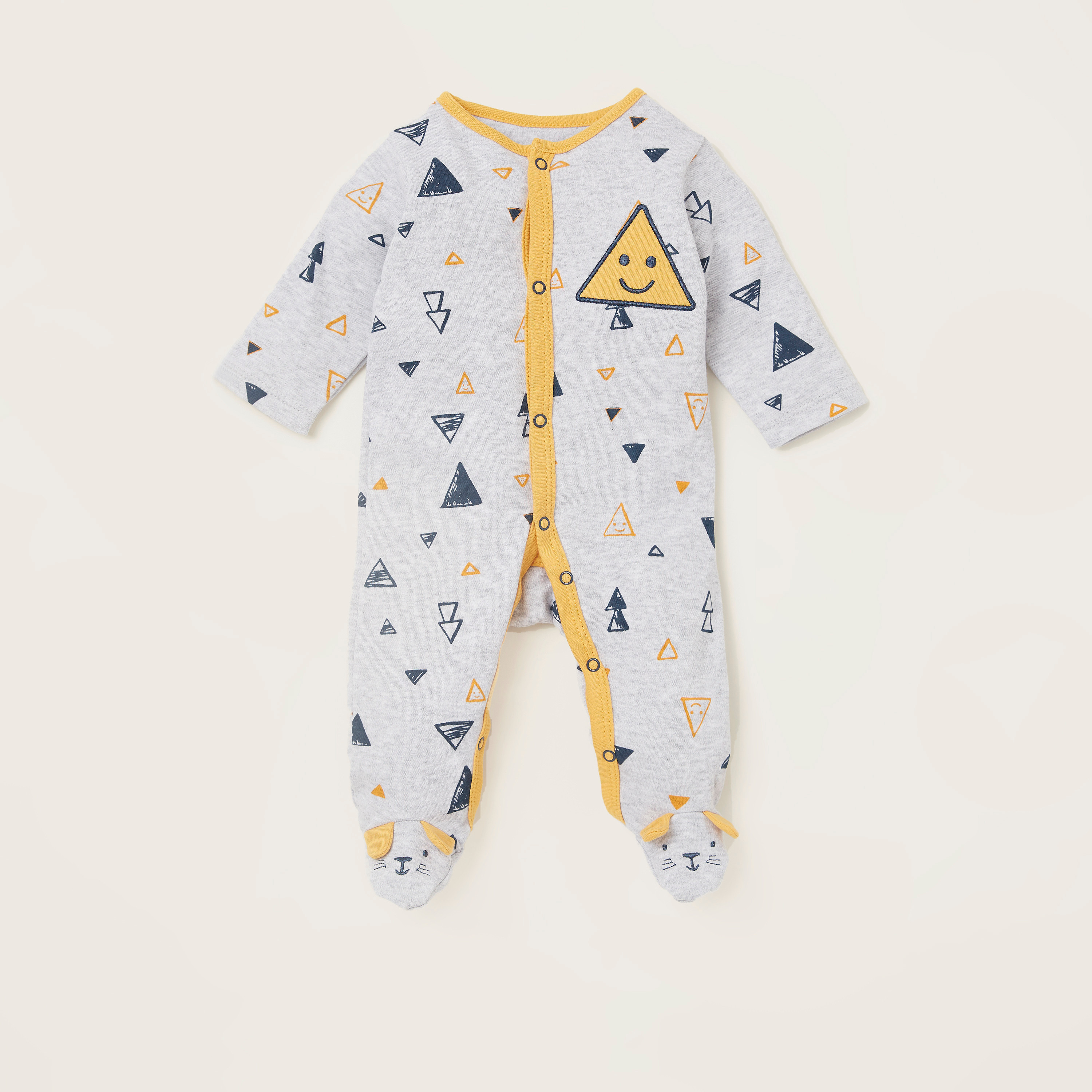 Giggles All-Over Print Closed Feet Sleepsuit with Long Sleeves-baby-boys-clothing-nightwear-sleepsuits-image-1