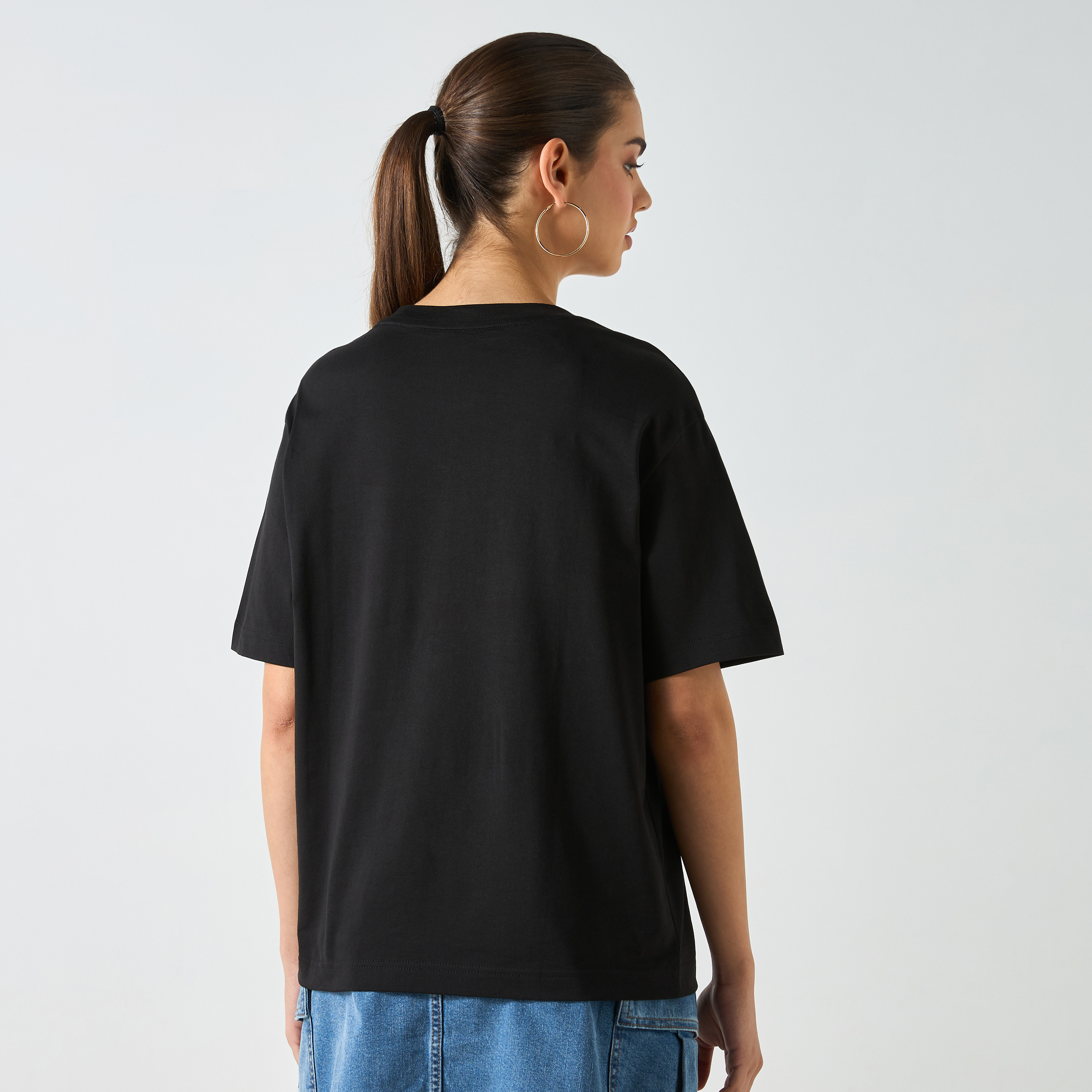 Lacoste Solid Round Neck T-shirt with Short Sleeves-women-clothing-tshirts-image-5