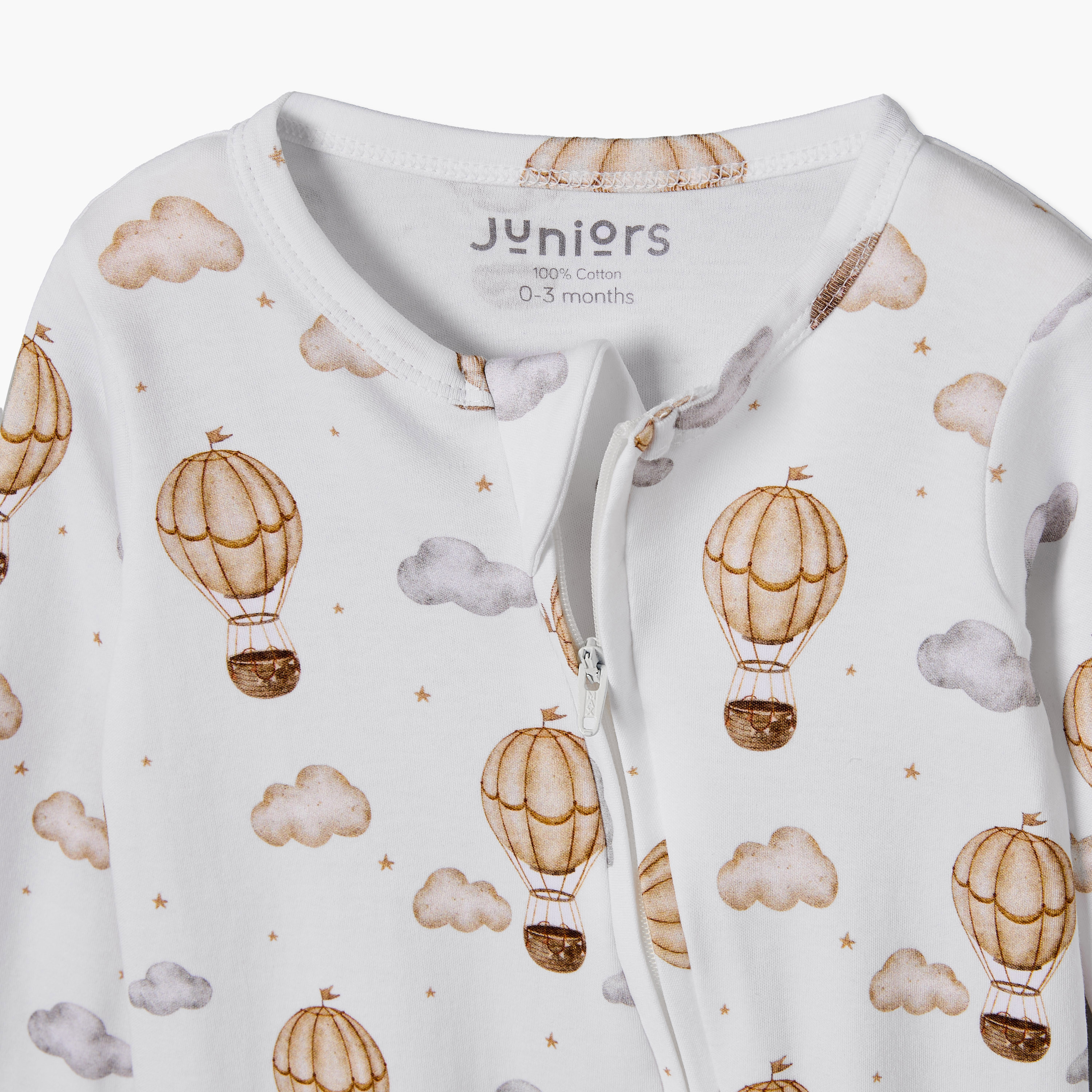 Juniors Cotton Crew Neck Long Sleeves Sleepsuit with Hot Air Balloon Print-baby-boys-clothing-nightwear-sleepsuits-image-4
