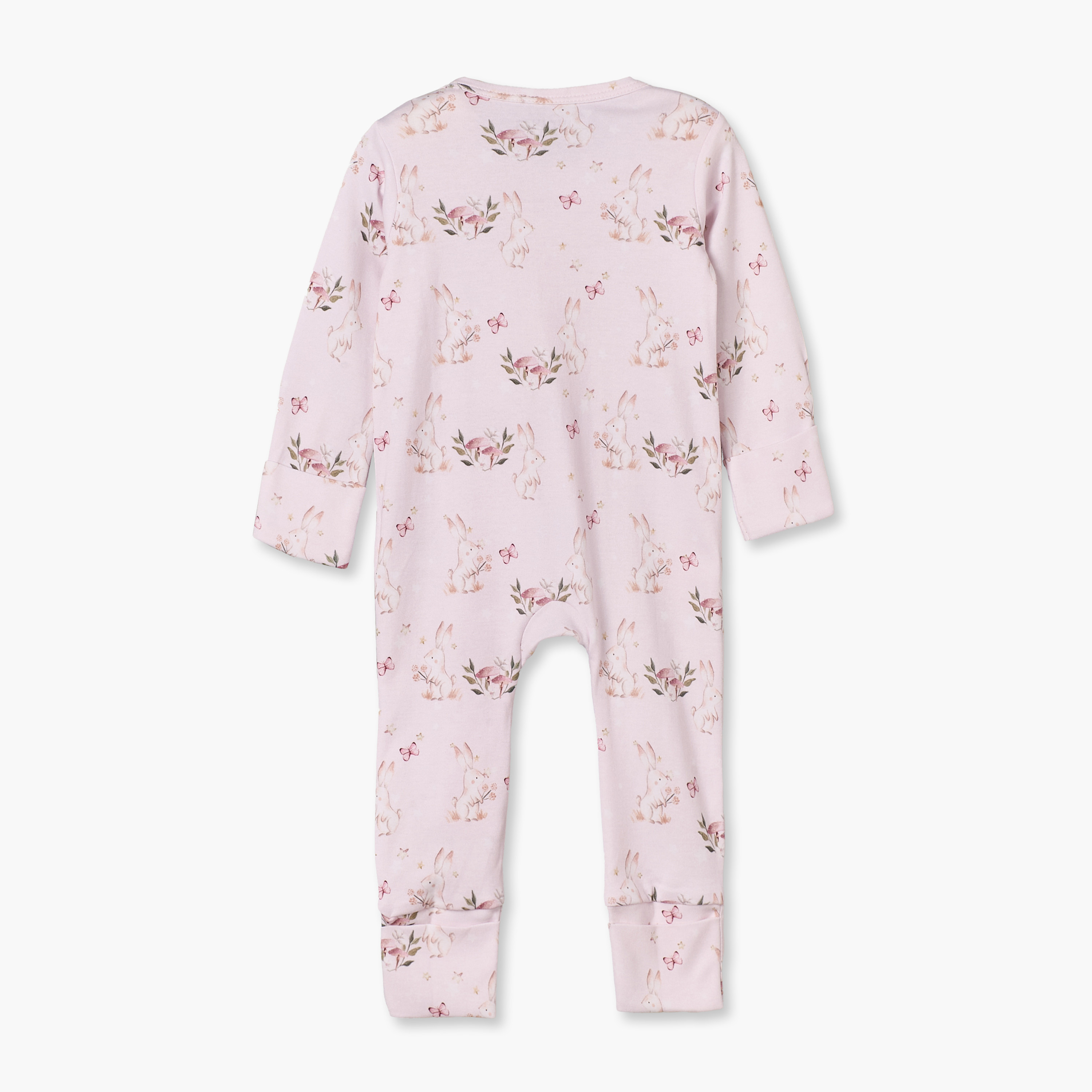 Juniors Cotton Crew Neck Long Sleeves Sleepsuit with Floral Print-baby-girls-clothing-nightwear-sleepsuits-image-3
