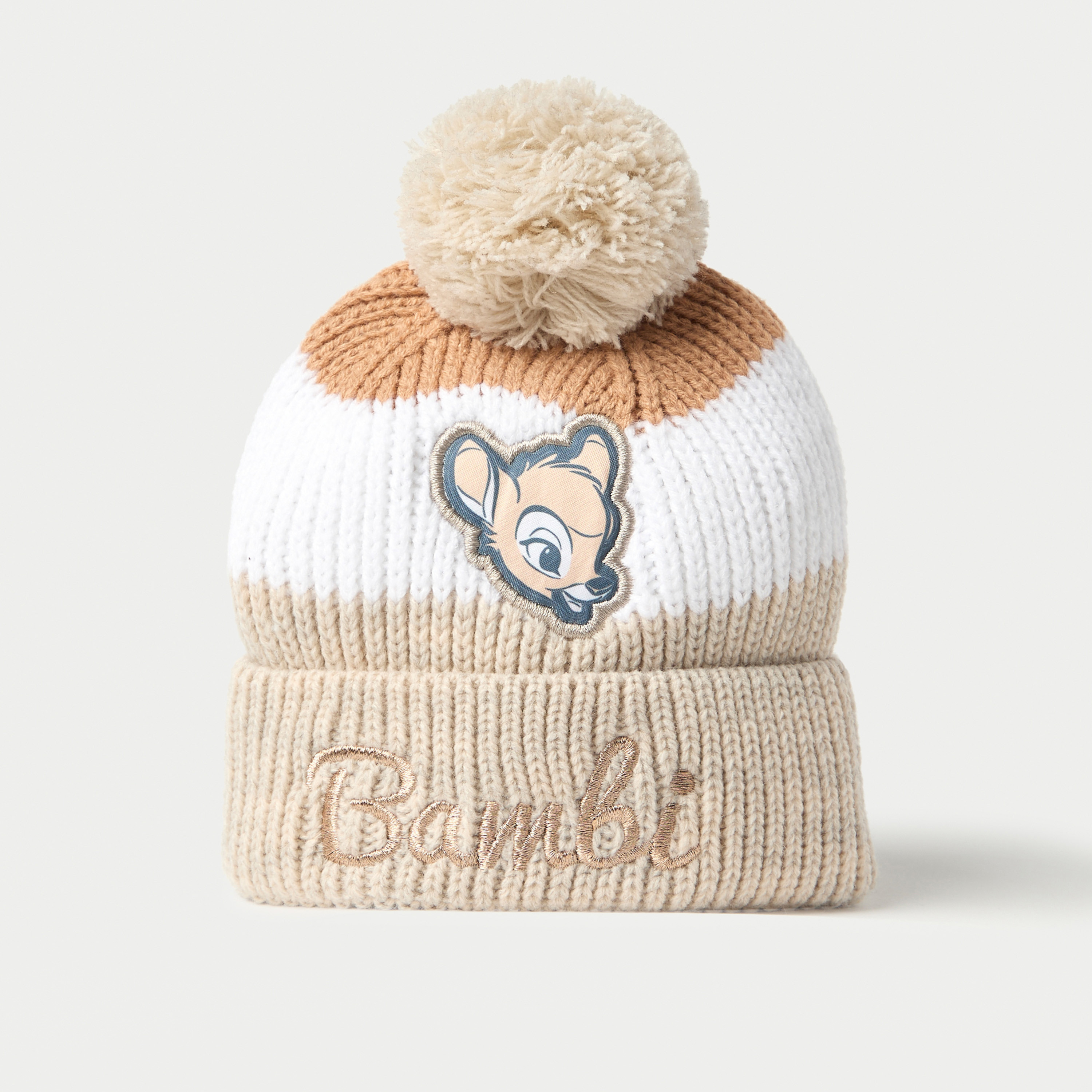 Disney Bambi Embroidered Beanie Cap with Pom Pom Applique-baby-girls-accessories-caps-image-2