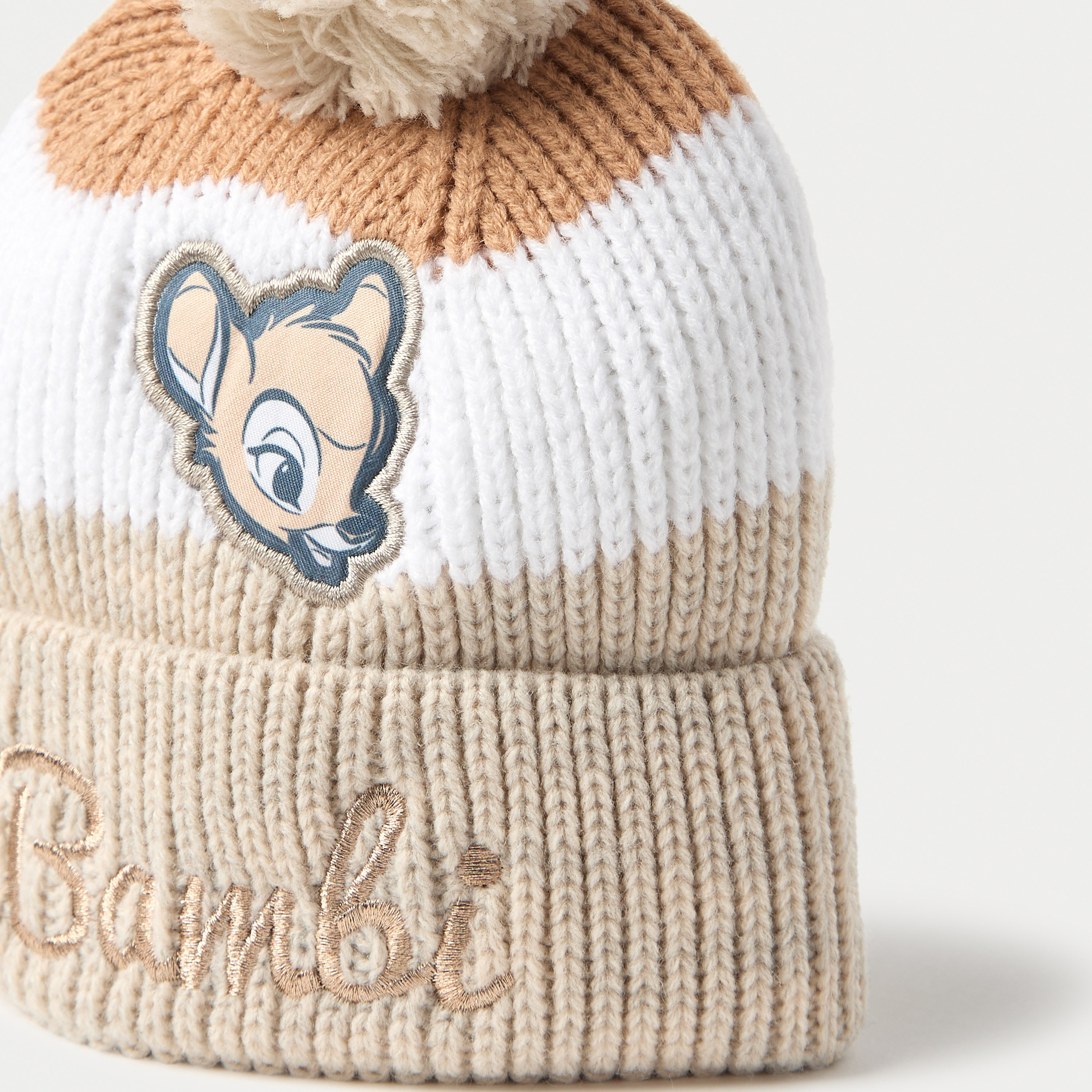 Disney Bambi Embroidered Beanie Cap with Pom Pom Applique-baby-girls-accessories-caps-image-4