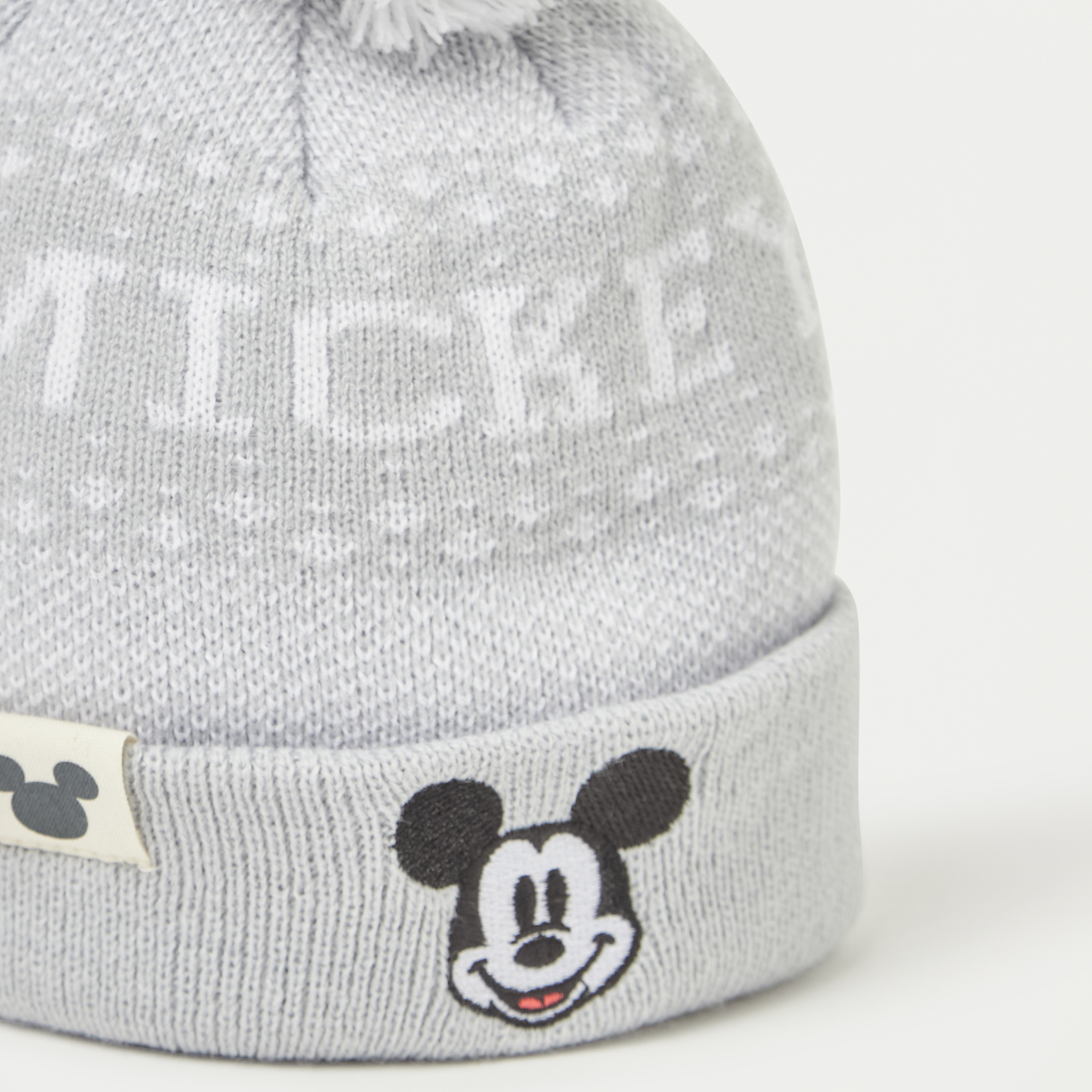 Disney Mickey Mouse Embroidered Beanie Cap with Pom Pom Detail-baby-boys-accessories-caps-image-4