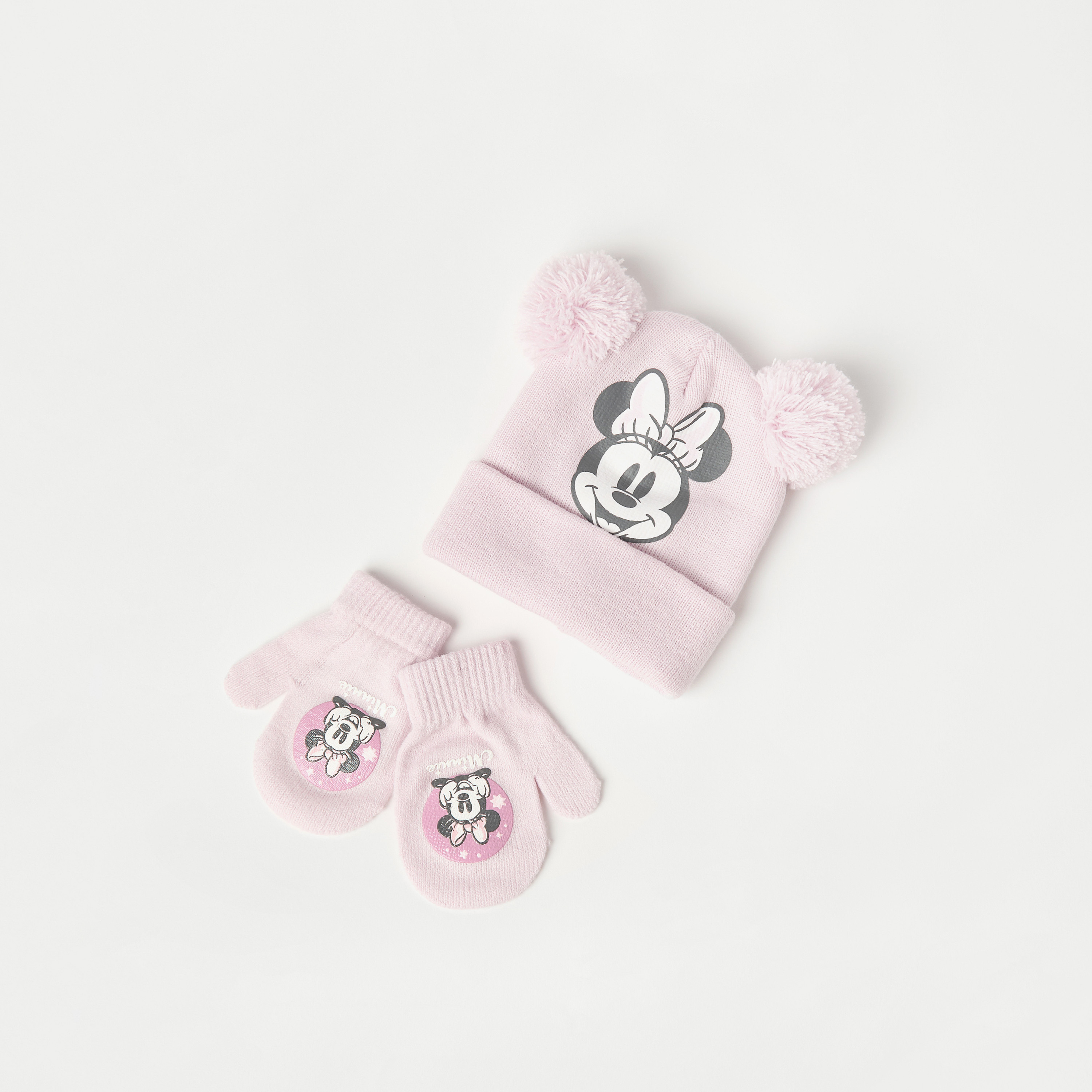 Disney 2-Piece Minnie Mouse Print Beanie Cap and Gloves Set-baby-girls-accessories-caps-image-1