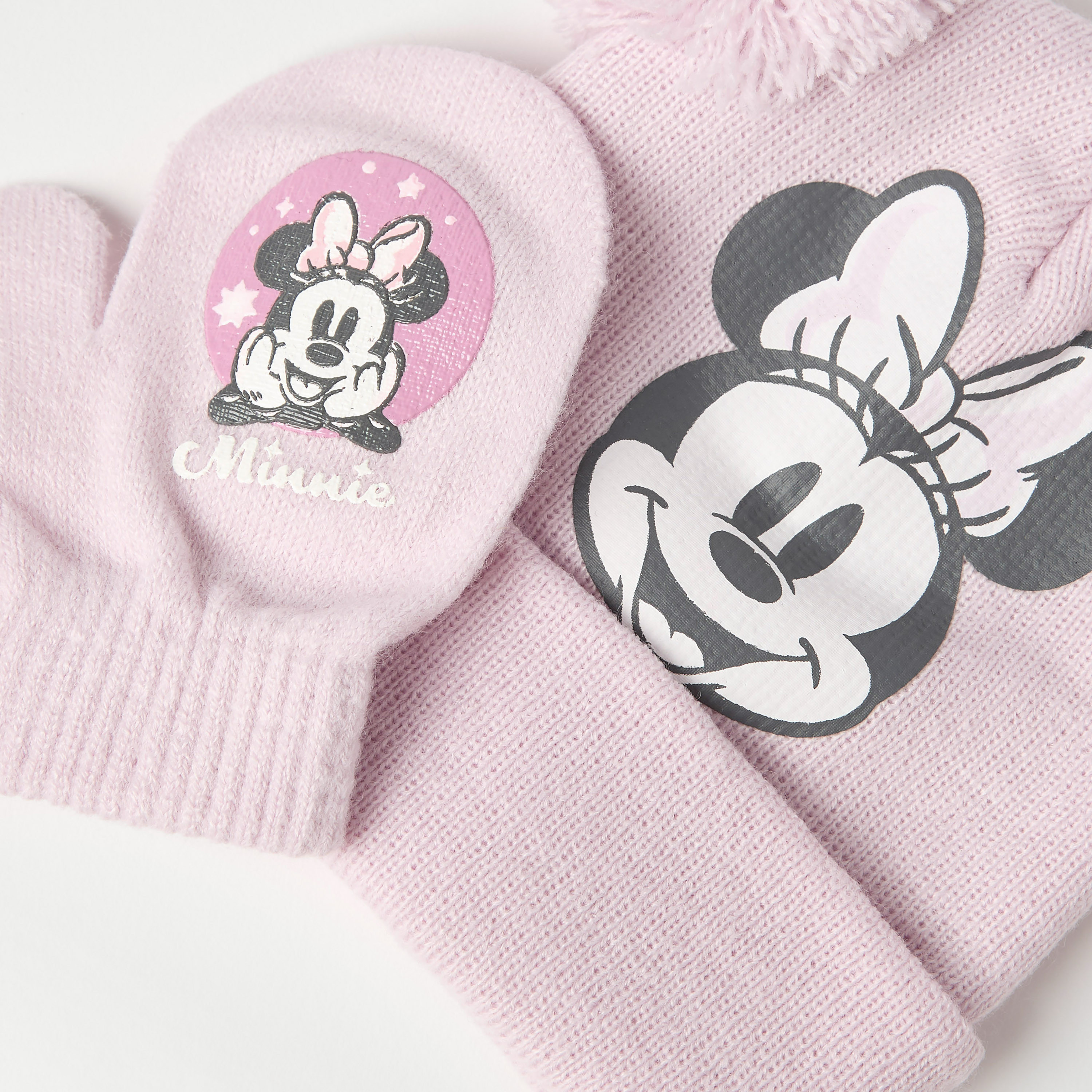 Disney 2-Piece Minnie Mouse Print Beanie Cap and Gloves Set-baby-girls-accessories-caps-image-4