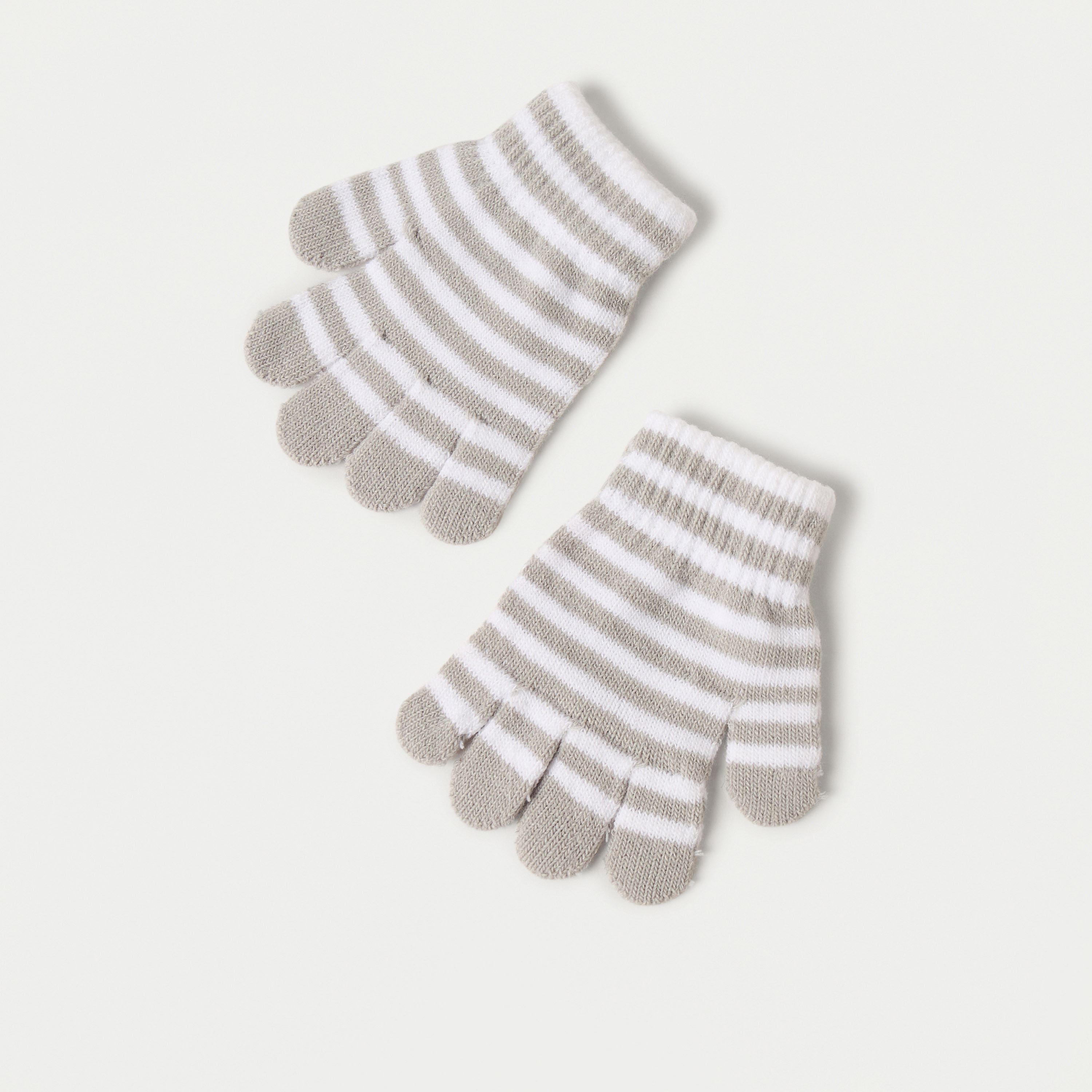 Juniors Solid Cap and Striped Gloves Set-baby-boys-accessories-caps-image-3