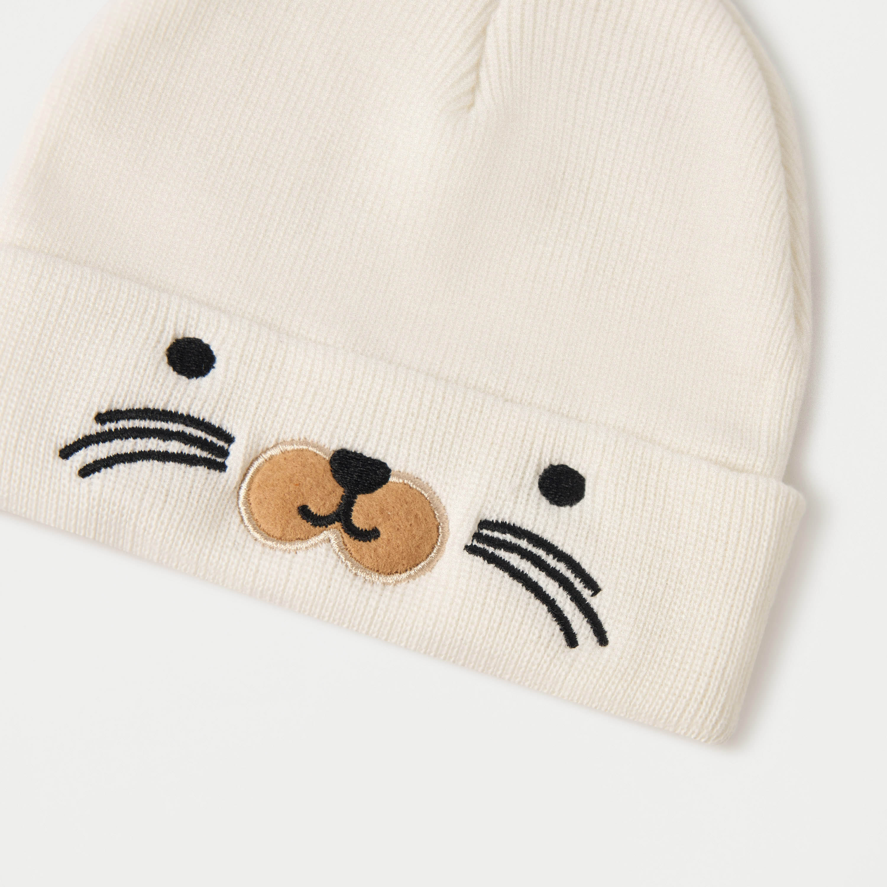 Juniors Animal Face Embroidered Beanie Cap-baby-boys-accessories-caps-image-3