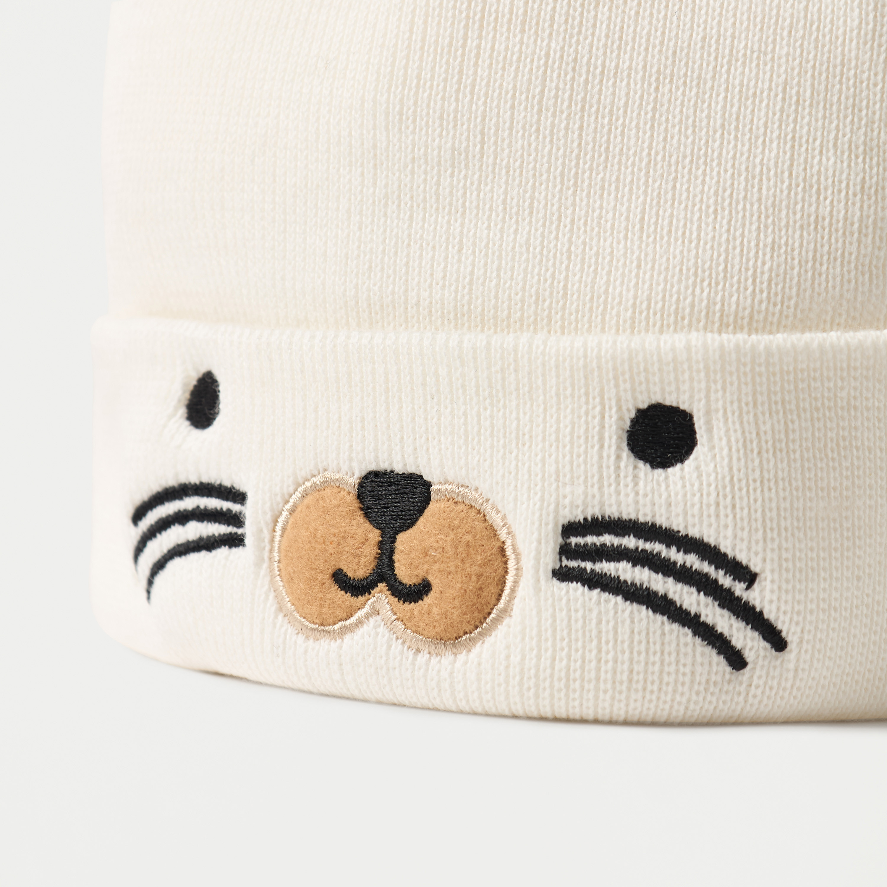 Juniors Animal Face Embroidered Beanie Cap-baby-boys-accessories-caps-image-4