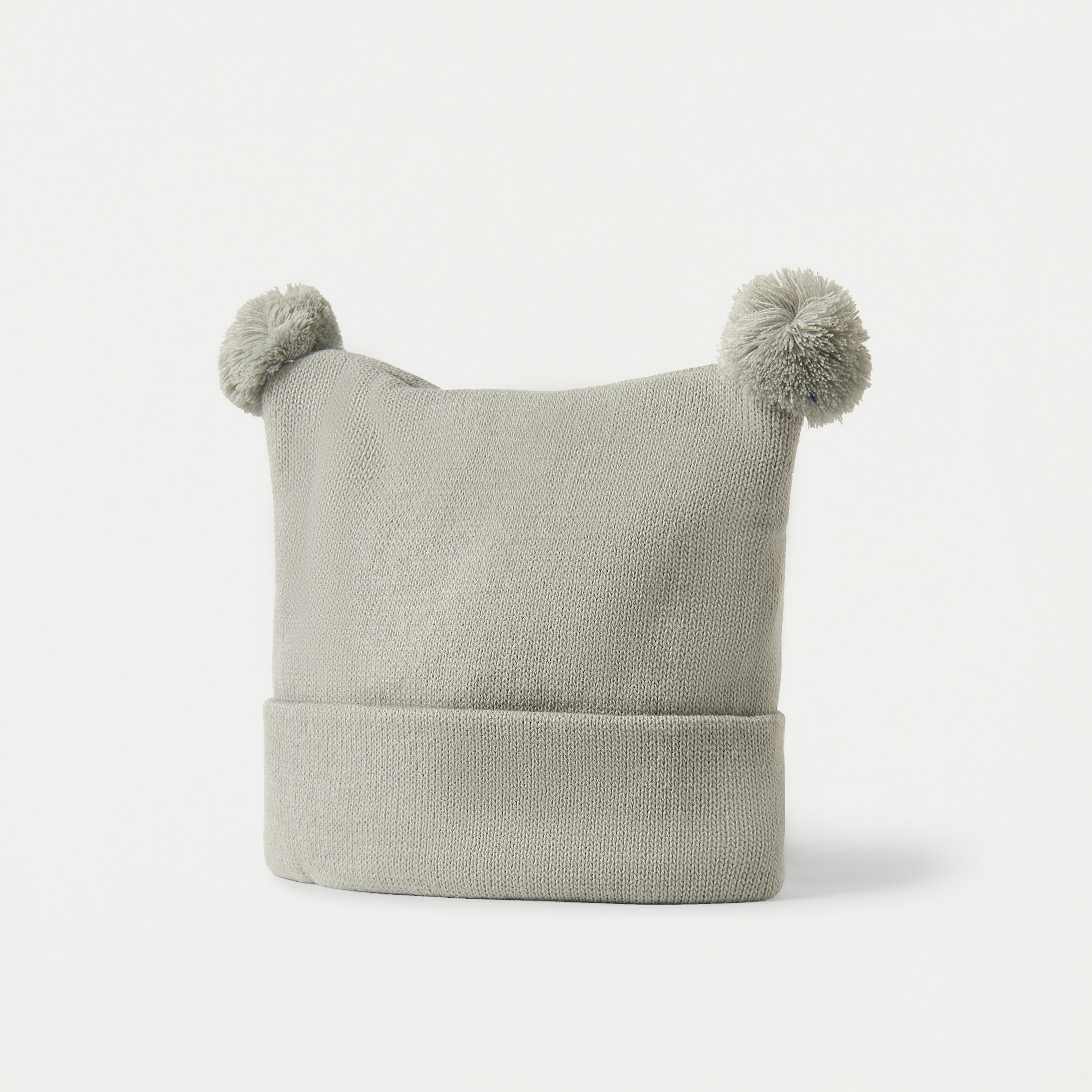 Juniors Solid Beanie Cap with Pom Pom Detail-baby-boys-accessories-caps-image-2