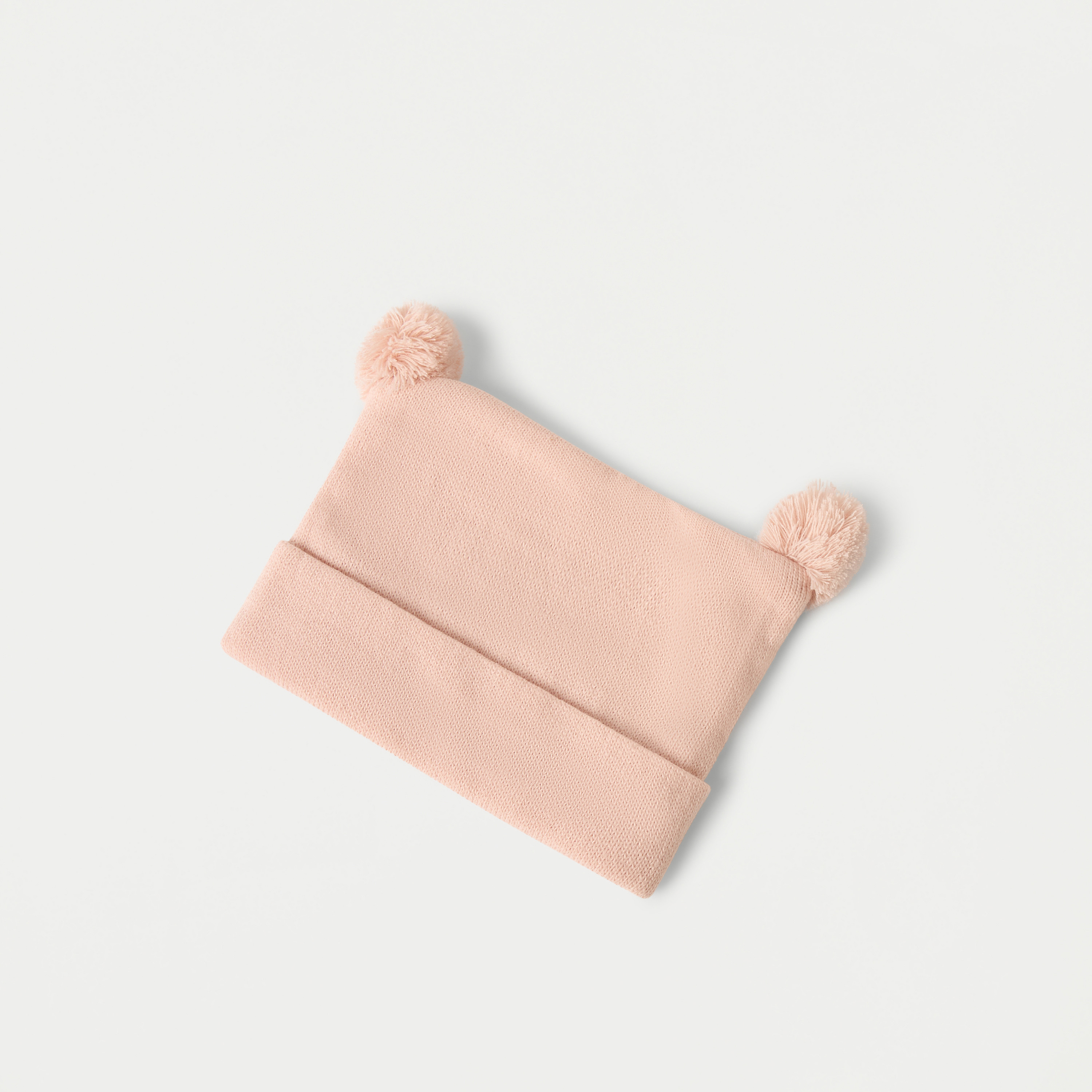 Juniors Solid Cap with Pom Pom Detail-baby-girls-accessories-caps-image-1