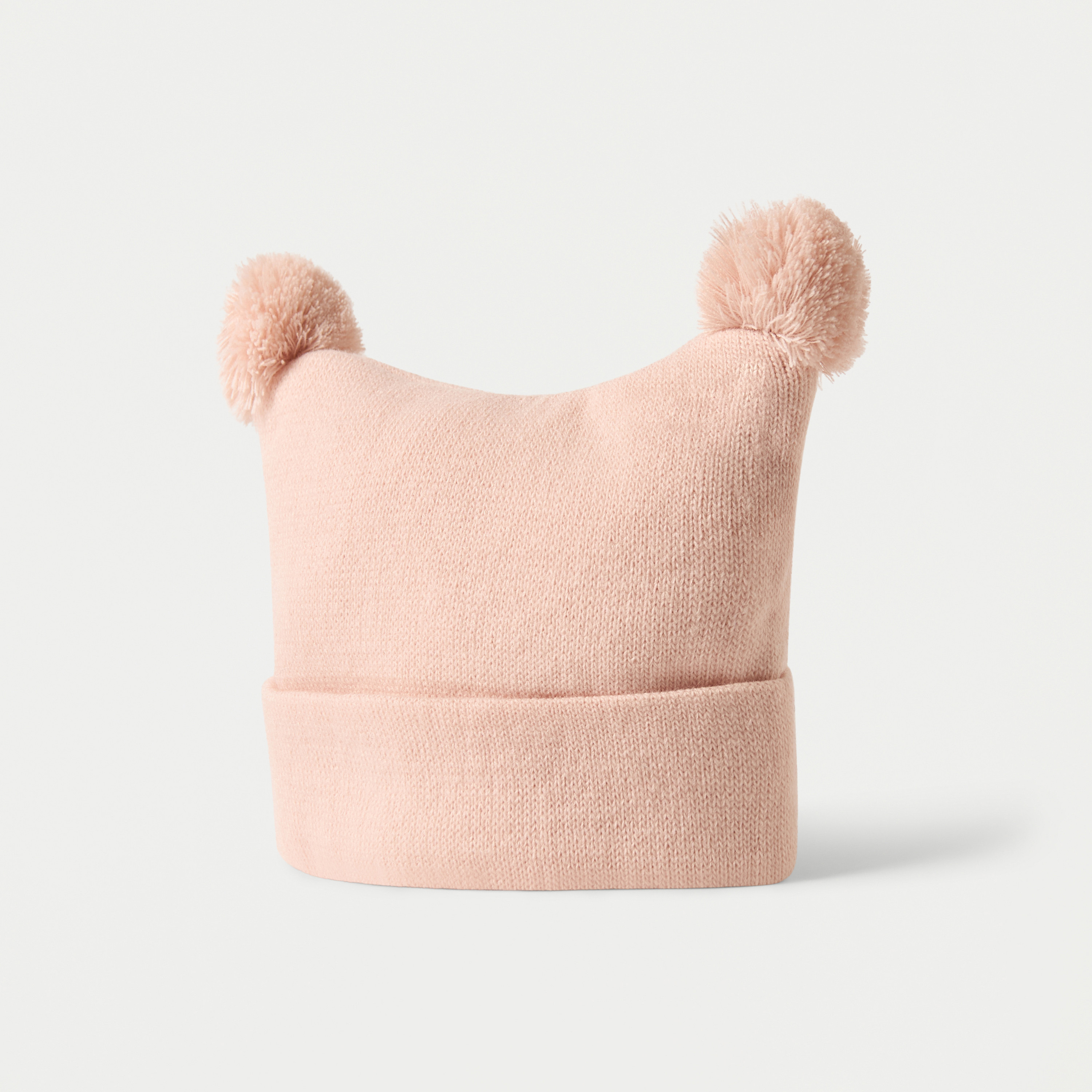 Juniors Solid Cap with Pom Pom Detail-baby-girls-accessories-caps-image-2