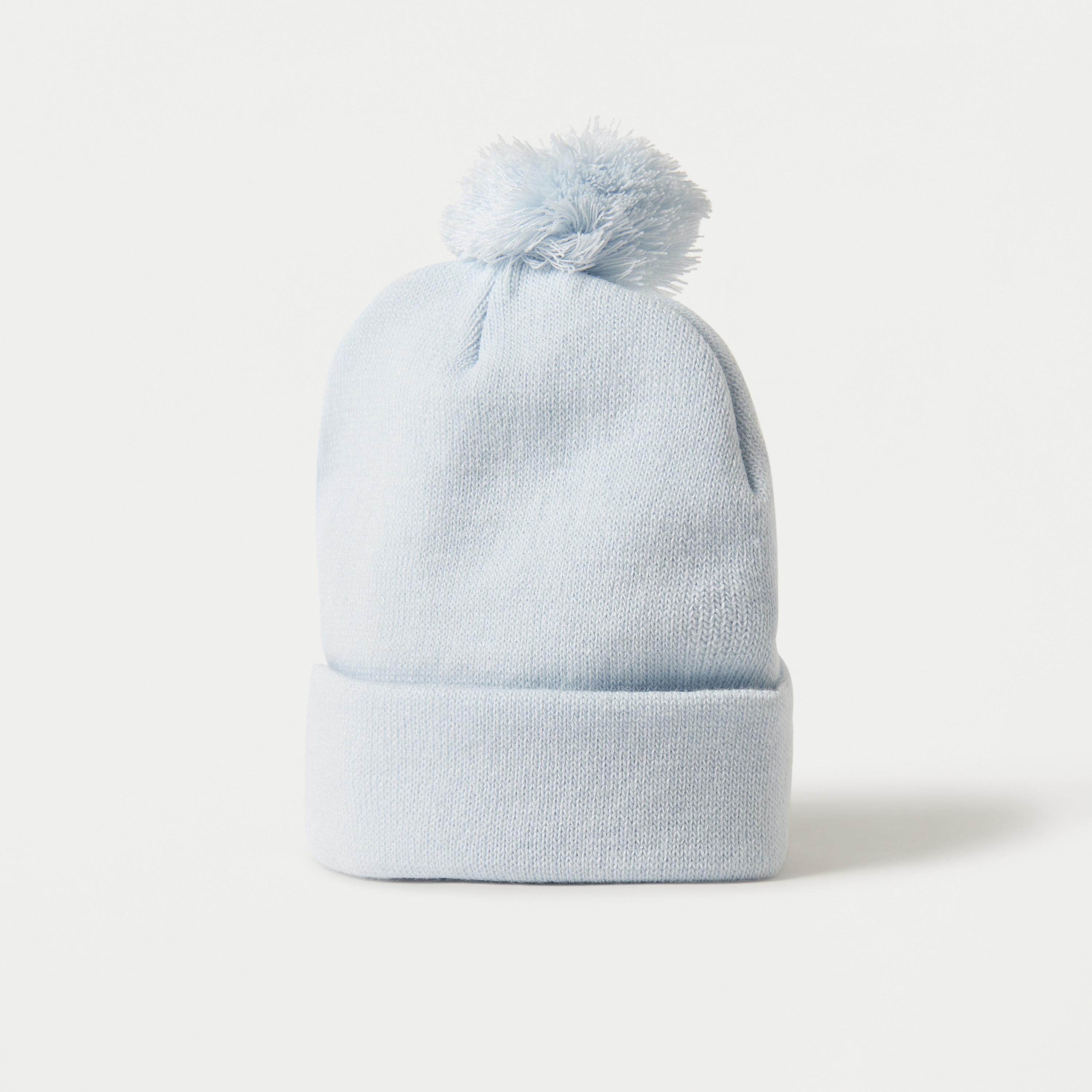 Juniors Solid Beanie Cap with Pom-Pom Detail - Set of 2-baby-boys-accessories-caps-image-3
