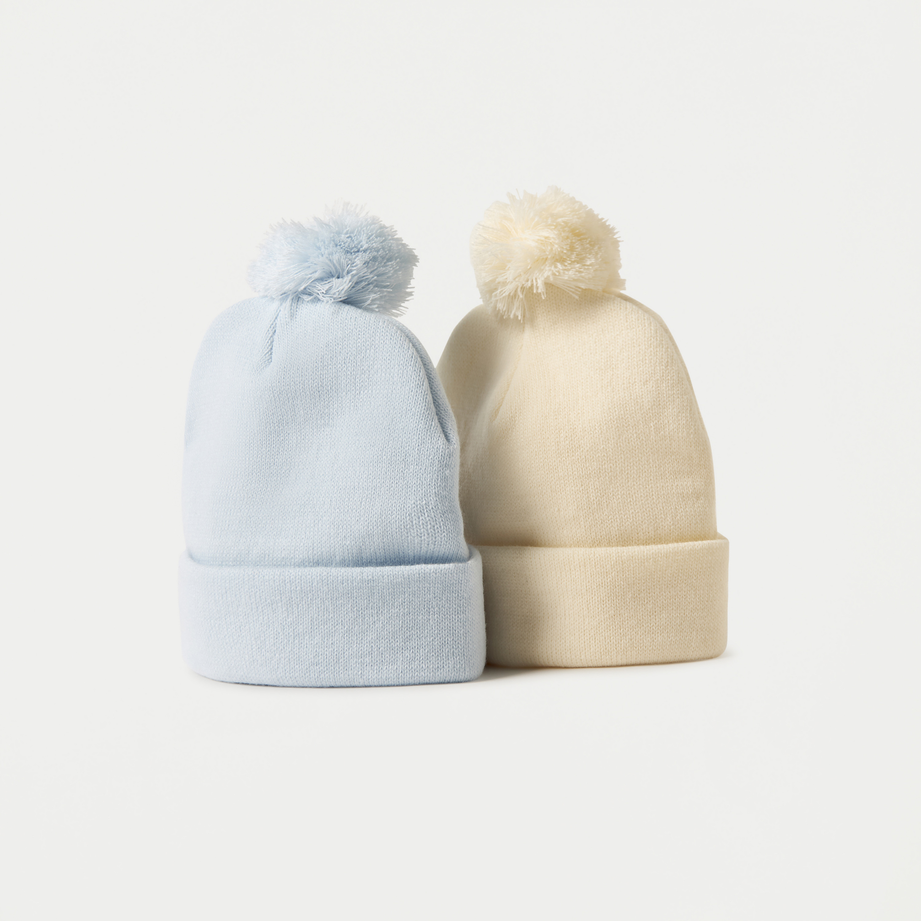 Juniors Solid Beanie Cap with Pom-Pom Detail - Set of 2-baby-boys-accessories-caps-image-5