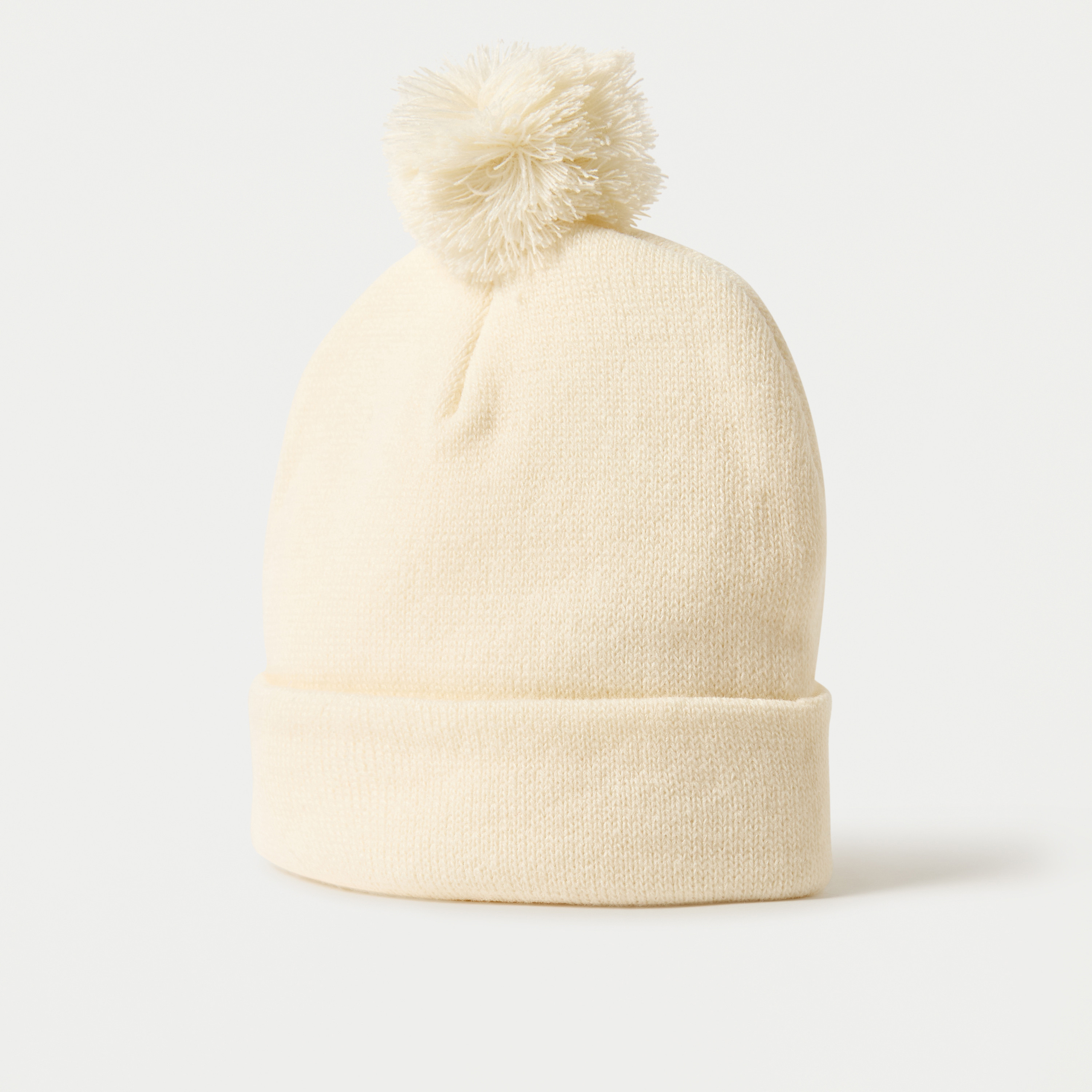 Juniors Solid Beanie Cap with Pom-Pom Detail - Set of 2-baby-girls-accessories-caps-image-2