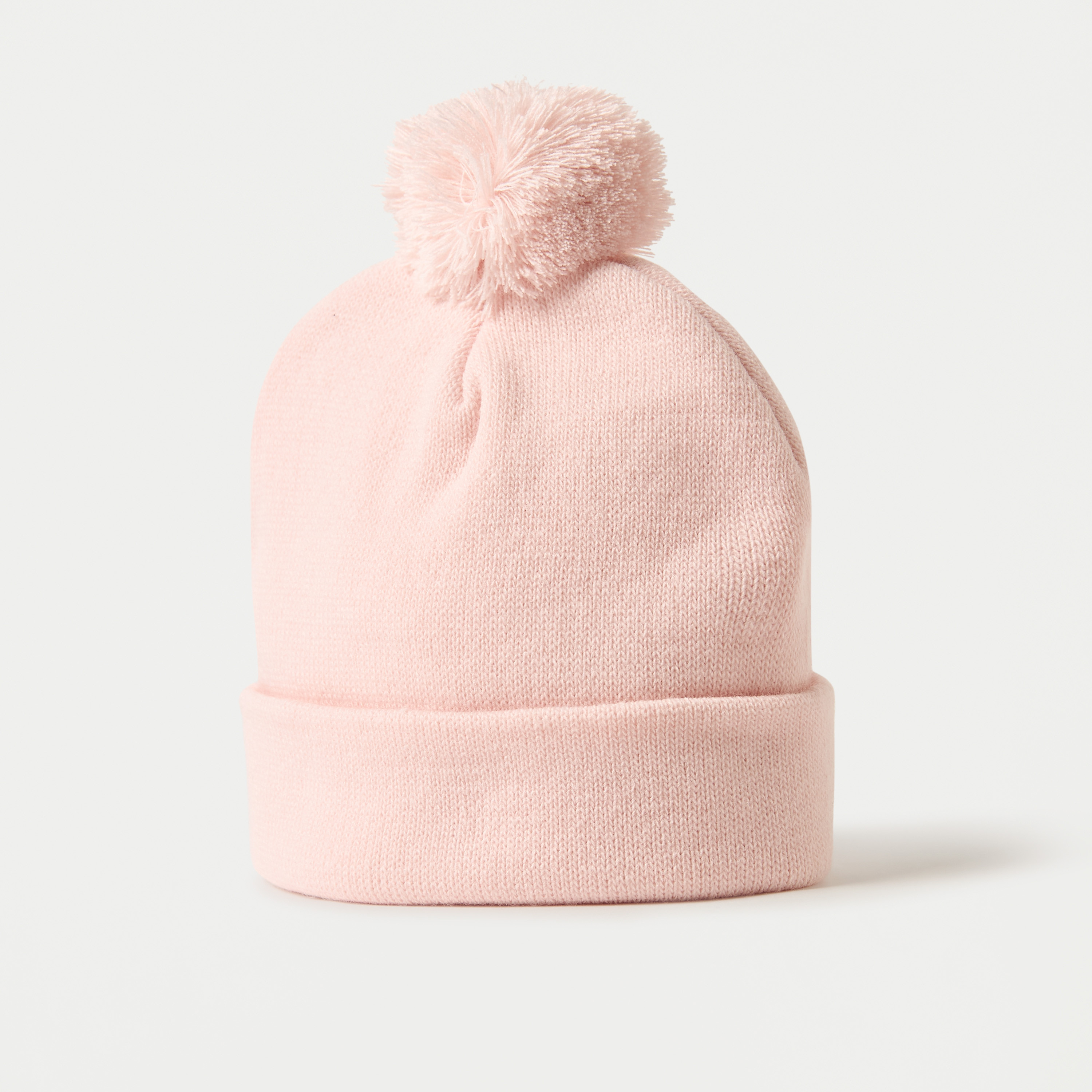 Juniors Solid Beanie Cap with Pom-Pom Detail - Set of 2-baby-girls-accessories-caps-image-3