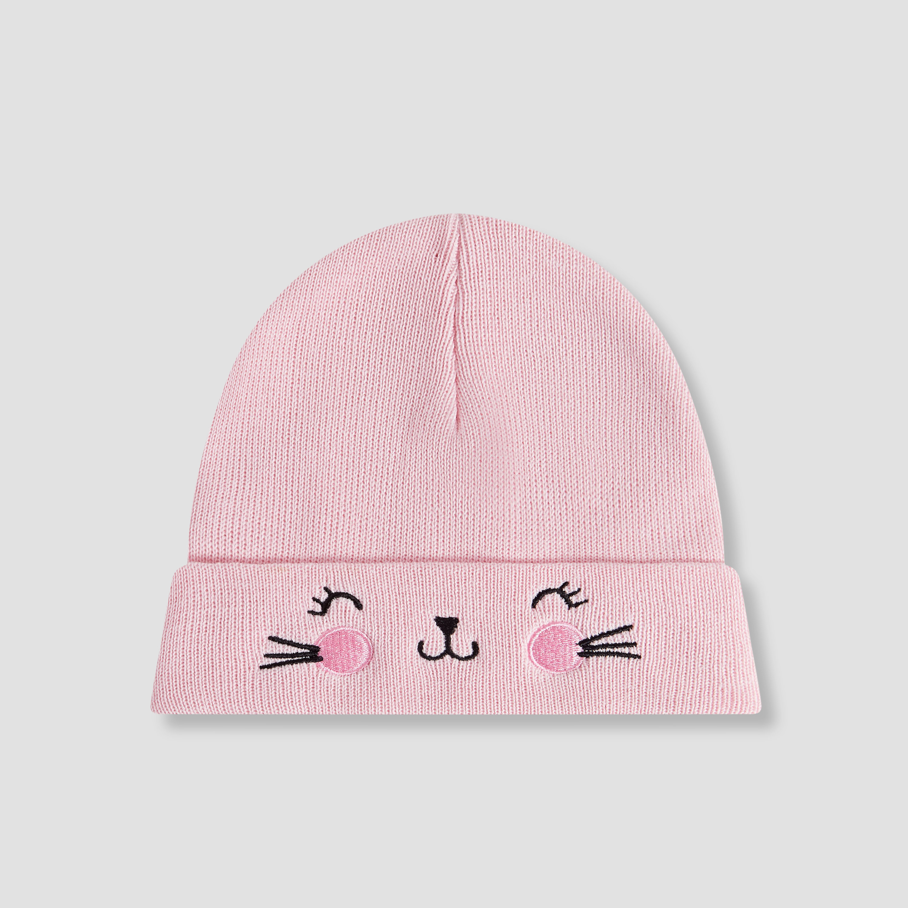 Juniors Girls Beanie with Embroidery - Cotton-baby-girls-accessories-caps-image-1
