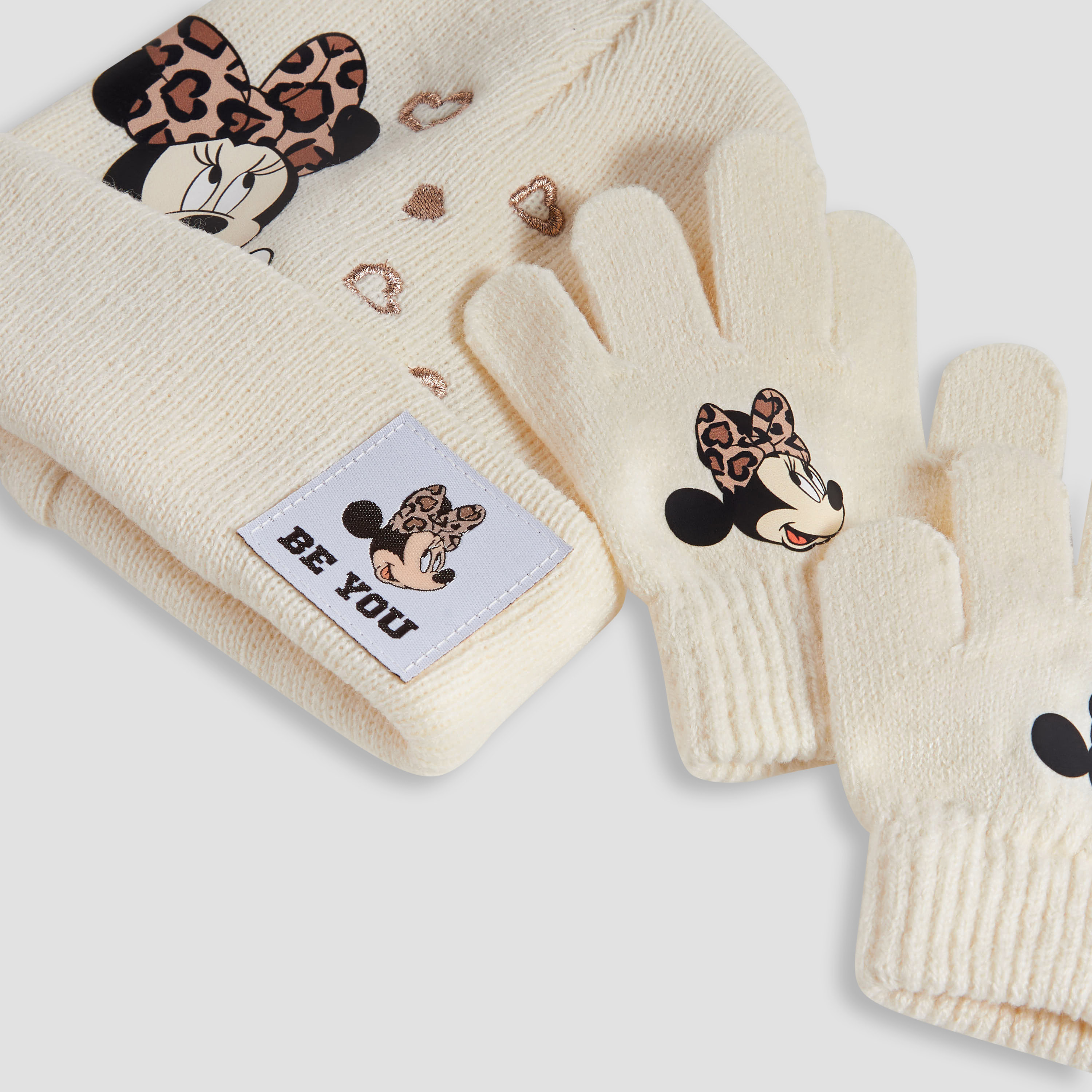 Disney Girls Winter Cap and Gloves with Minnie Mouse Print - Cotton-baby-girls-clothing-winterwear-winteraccessories-image-5