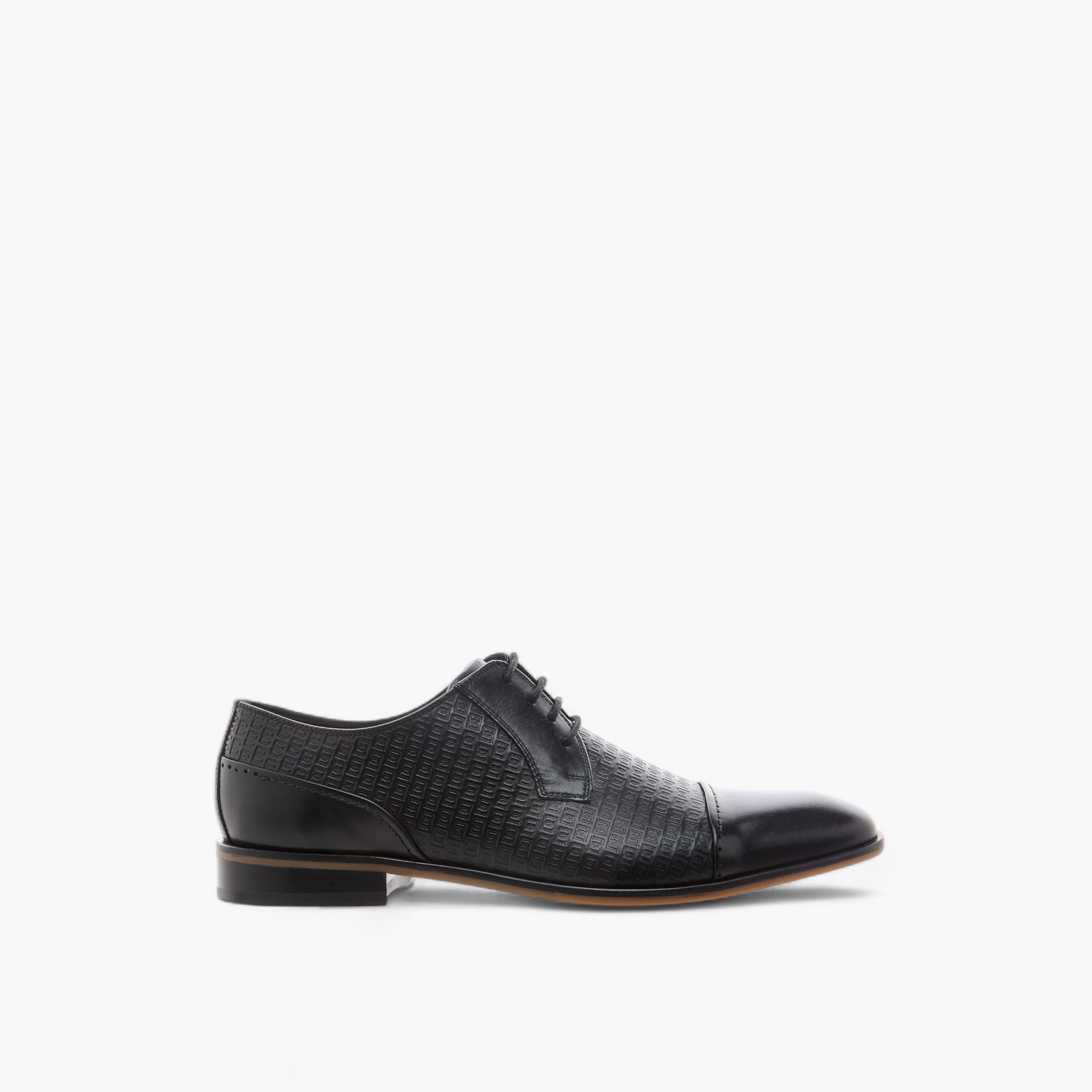 Duchini Men's Textured Derby Shoes with Lace-Up Closure-men-shoes-formalshoes-image-3