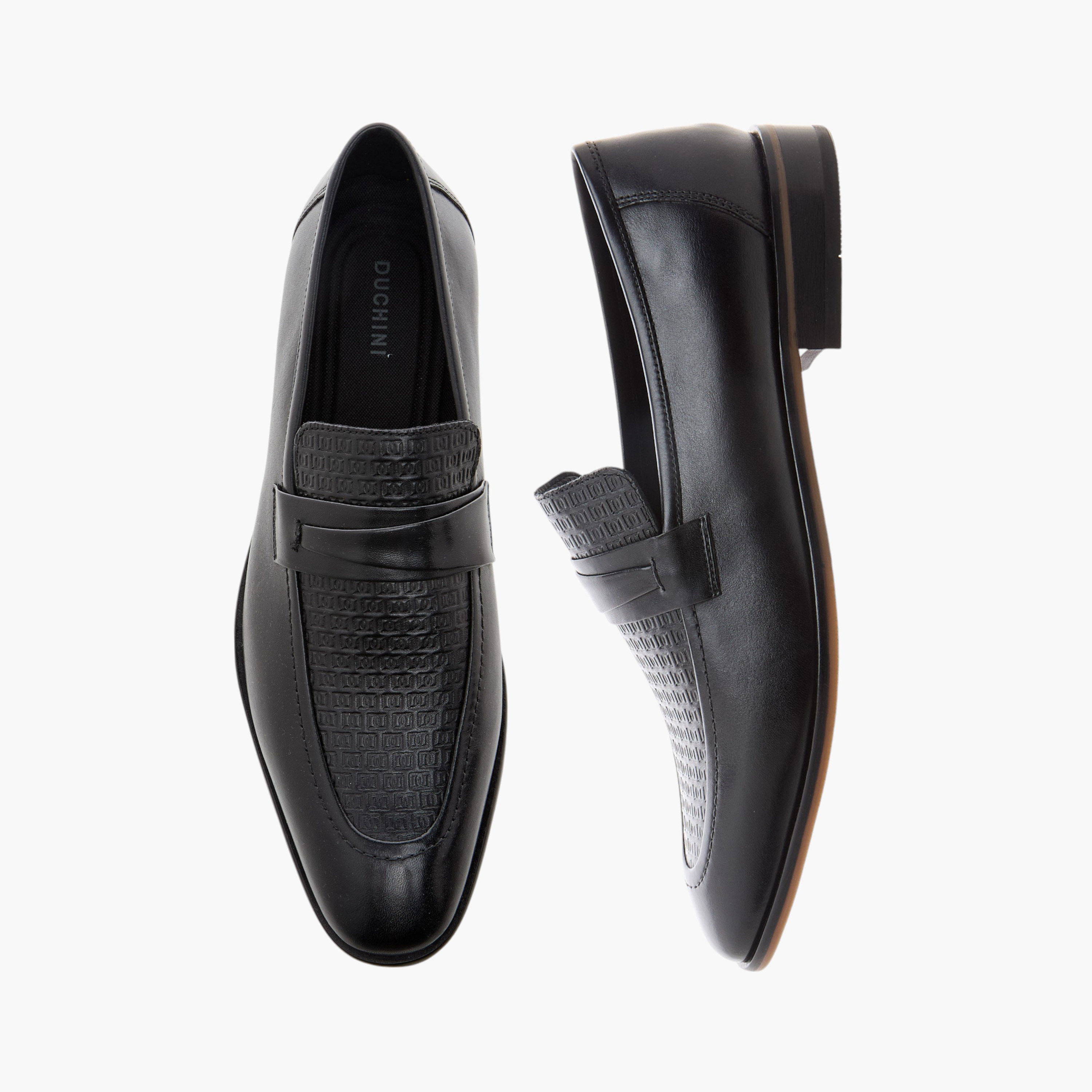 Duchini Men's Textured Slip-On Loafers-men-shoes-loafersandmoccasins-image-1