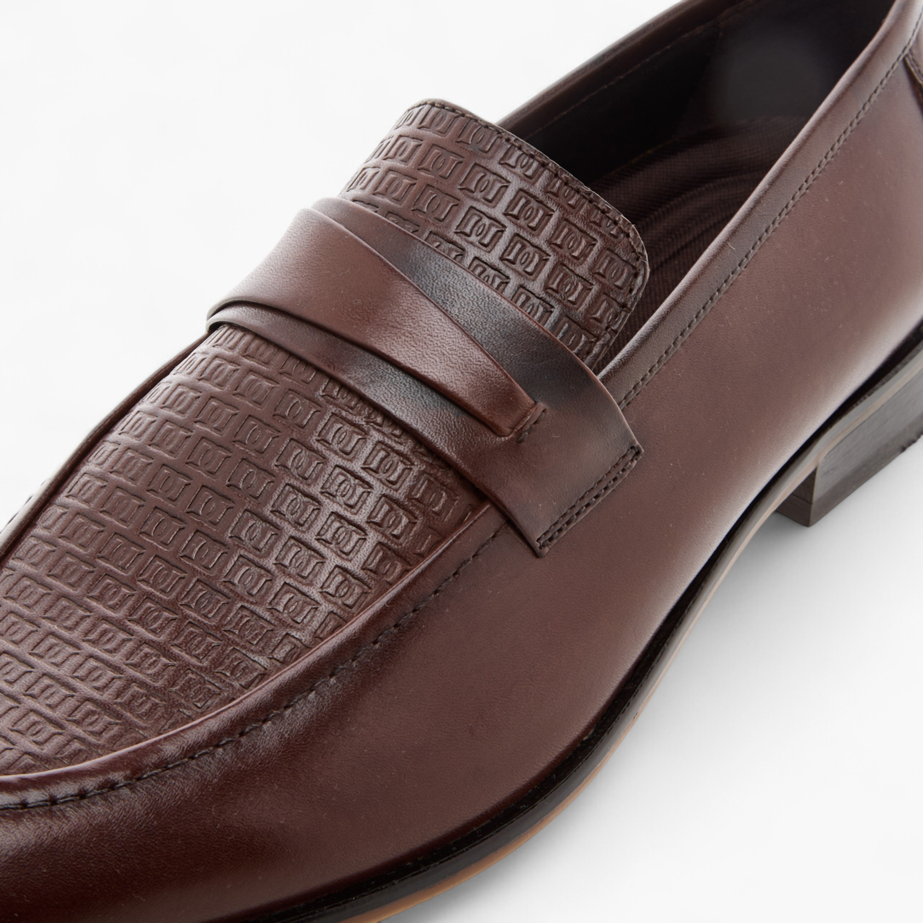 Duchini Men's Textured Slip-On Loafers-men-shoes-loafersandmoccasins-image-4