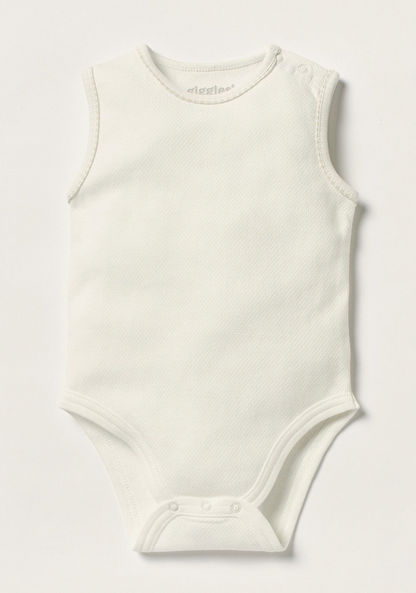Giggles Textured Sleeveless Bodysuit with Button Closure-Bodysuits-image-0