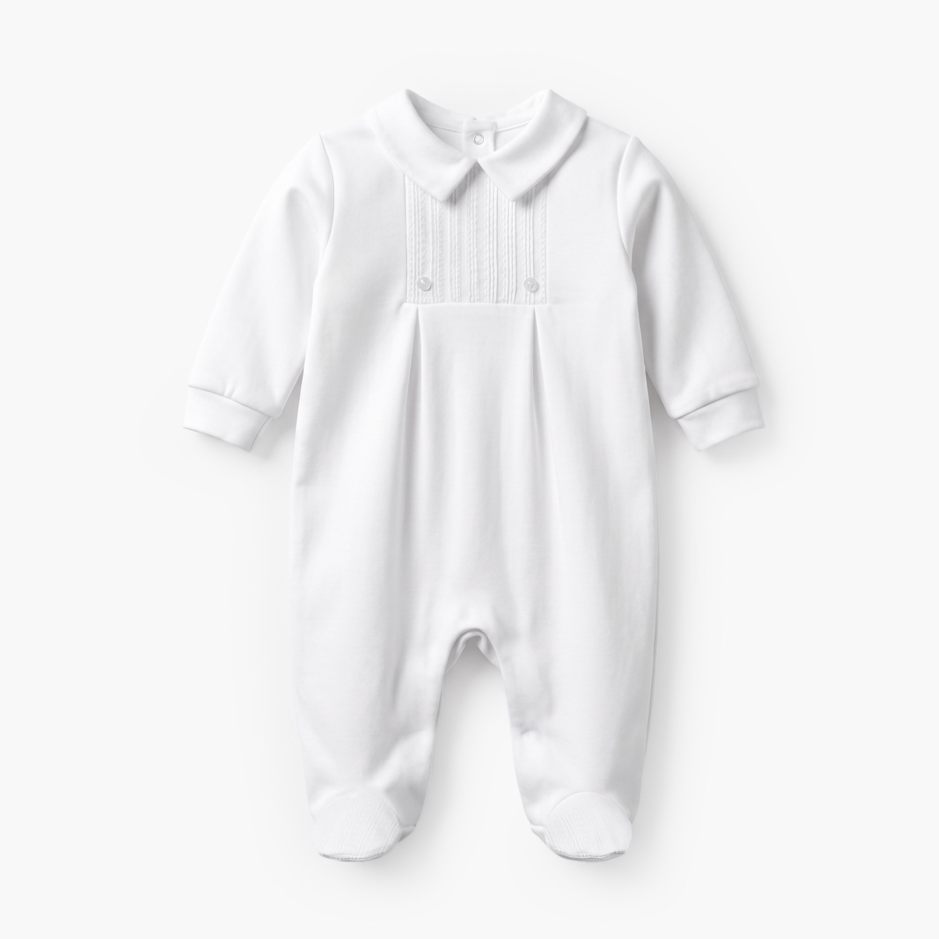 Disney Cotton Collared Long Sleeves Sleepsuit with Pleated Design-baby-boys-clothing-nightwear-sleepsuits-image-1