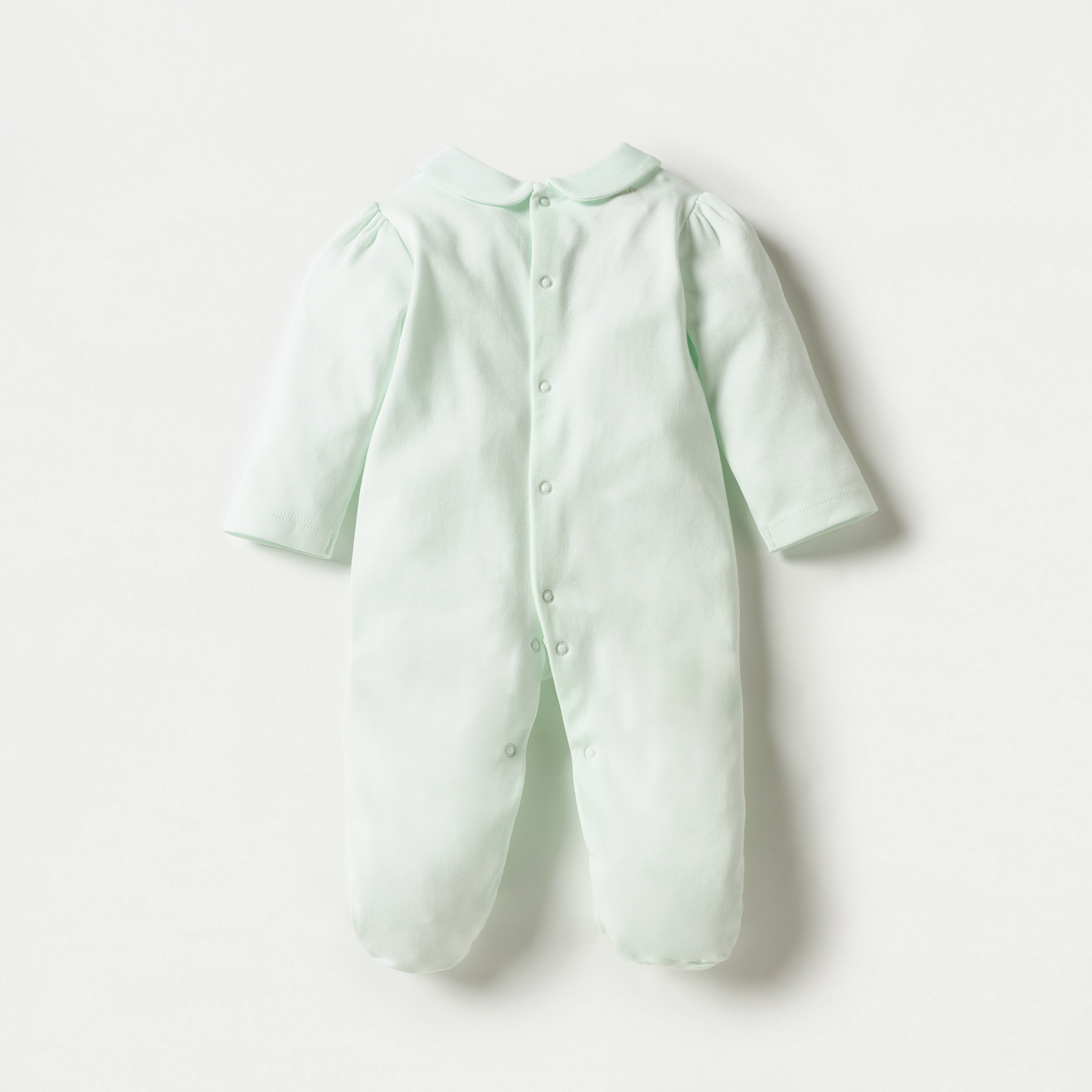 Giggles Panelled Sleepsuit with Collar and Long Sleeves-baby-girls-clothing-nightwear-sleepsuits-image-2