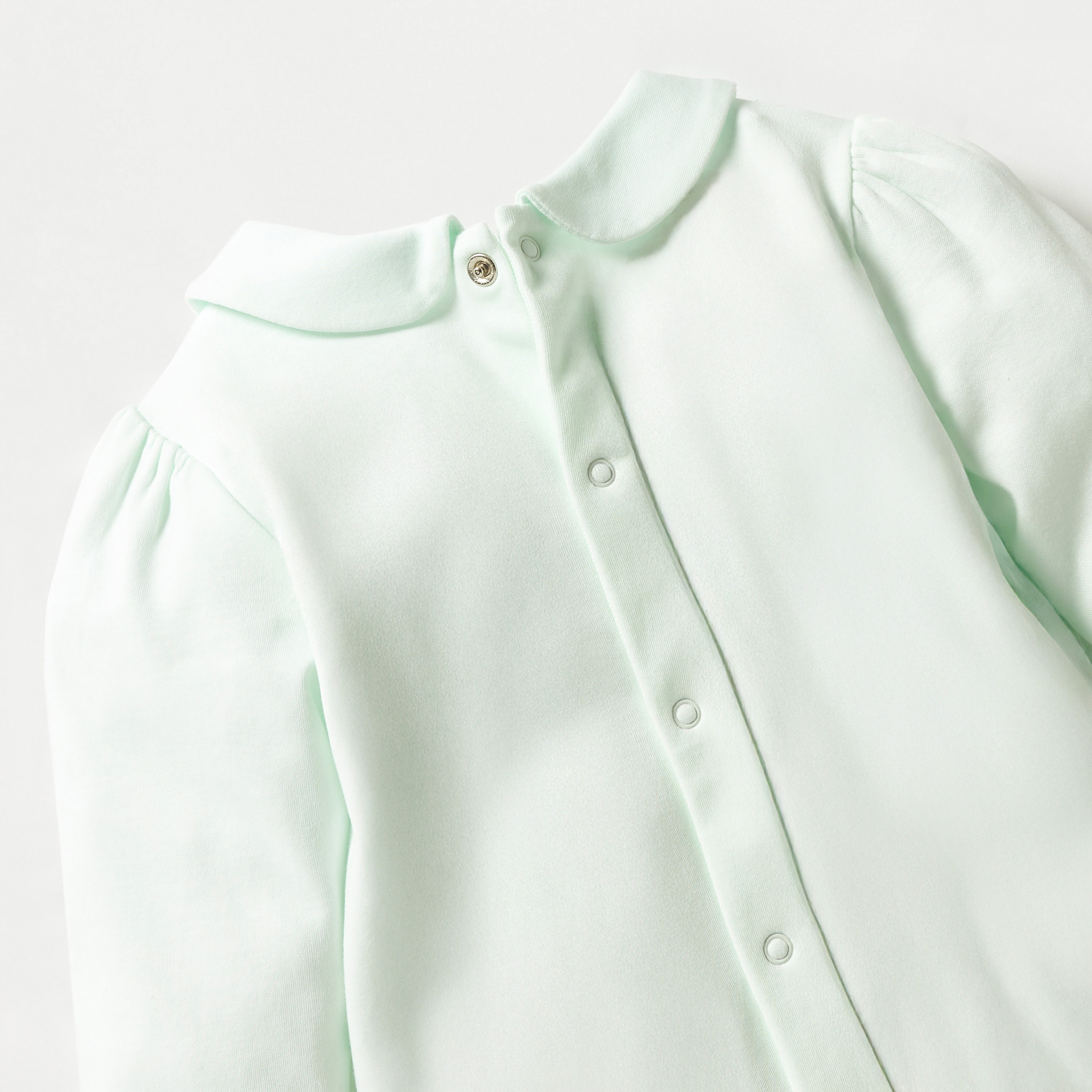 Giggles Panelled Sleepsuit with Collar and Long Sleeves-baby-girls-clothing-nightwear-sleepsuits-image-5