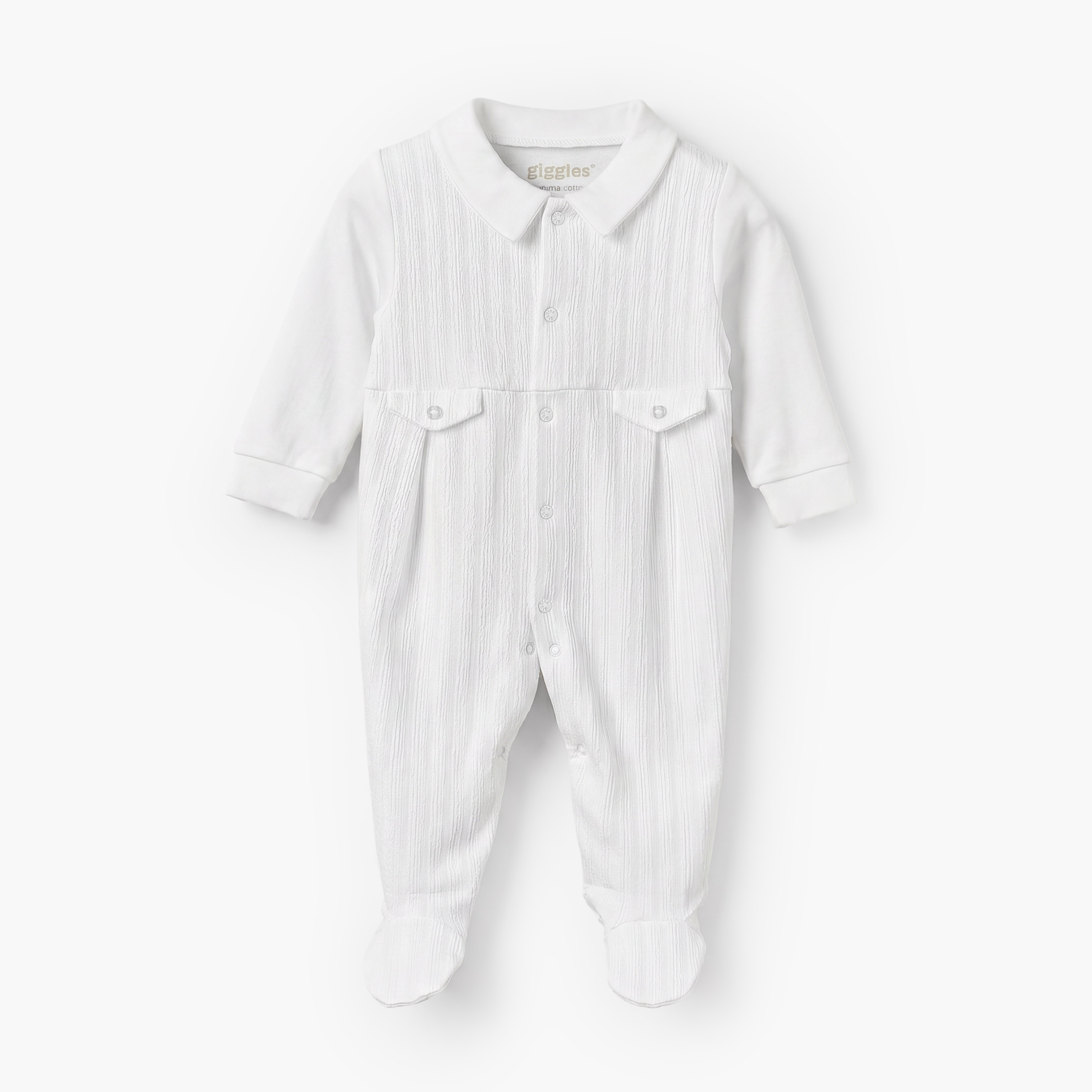Giggles Cotton Collared Long Sleeves Sleepsuit with Snap Button Closure-baby-boys-clothing-nightwear-sleepsuits-image-1