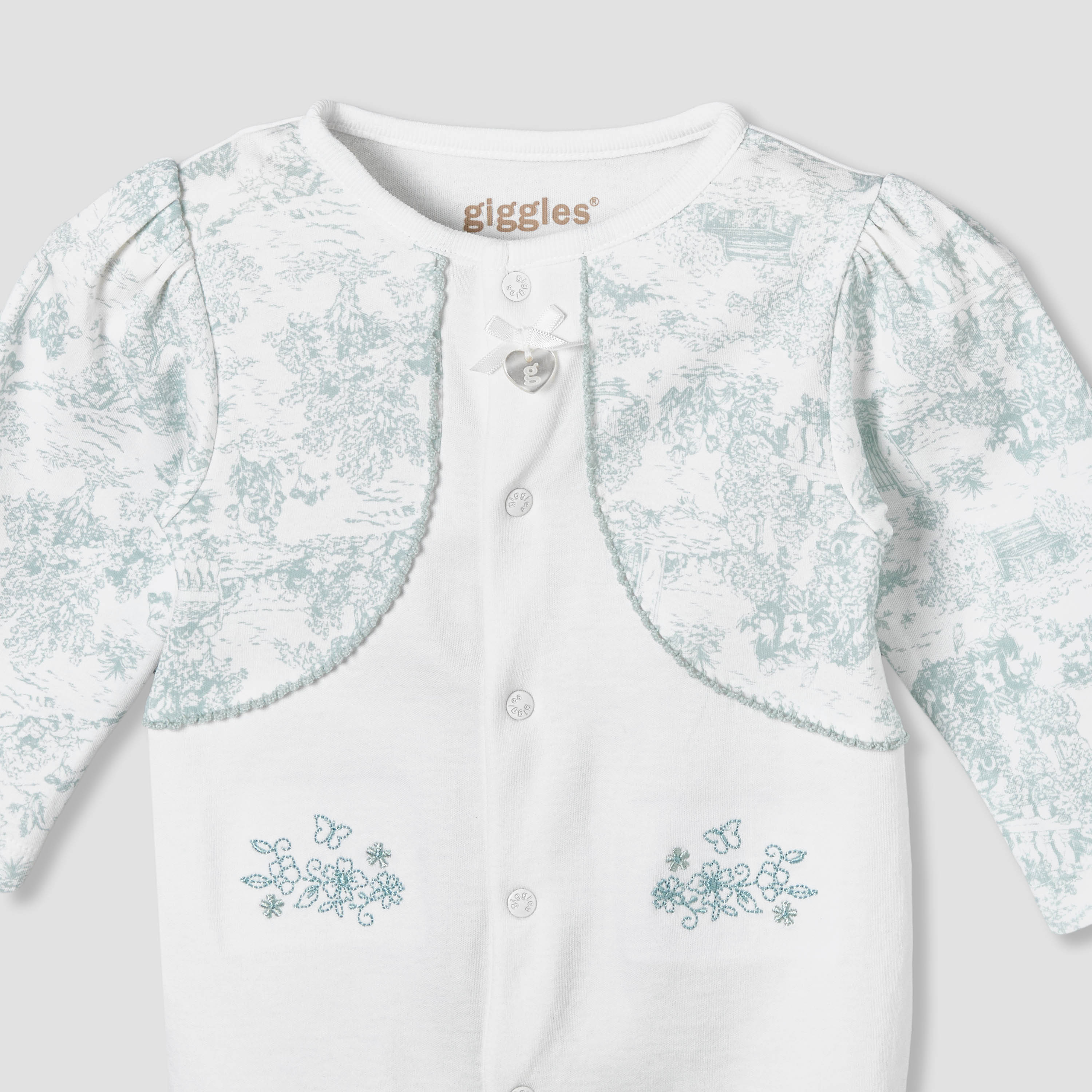 Giggles Cotton Crew Neck Long Sleeve Sleepsuit with Floral Embroidery-baby-girls-clothing-nightwear-sleepsuits-image-4