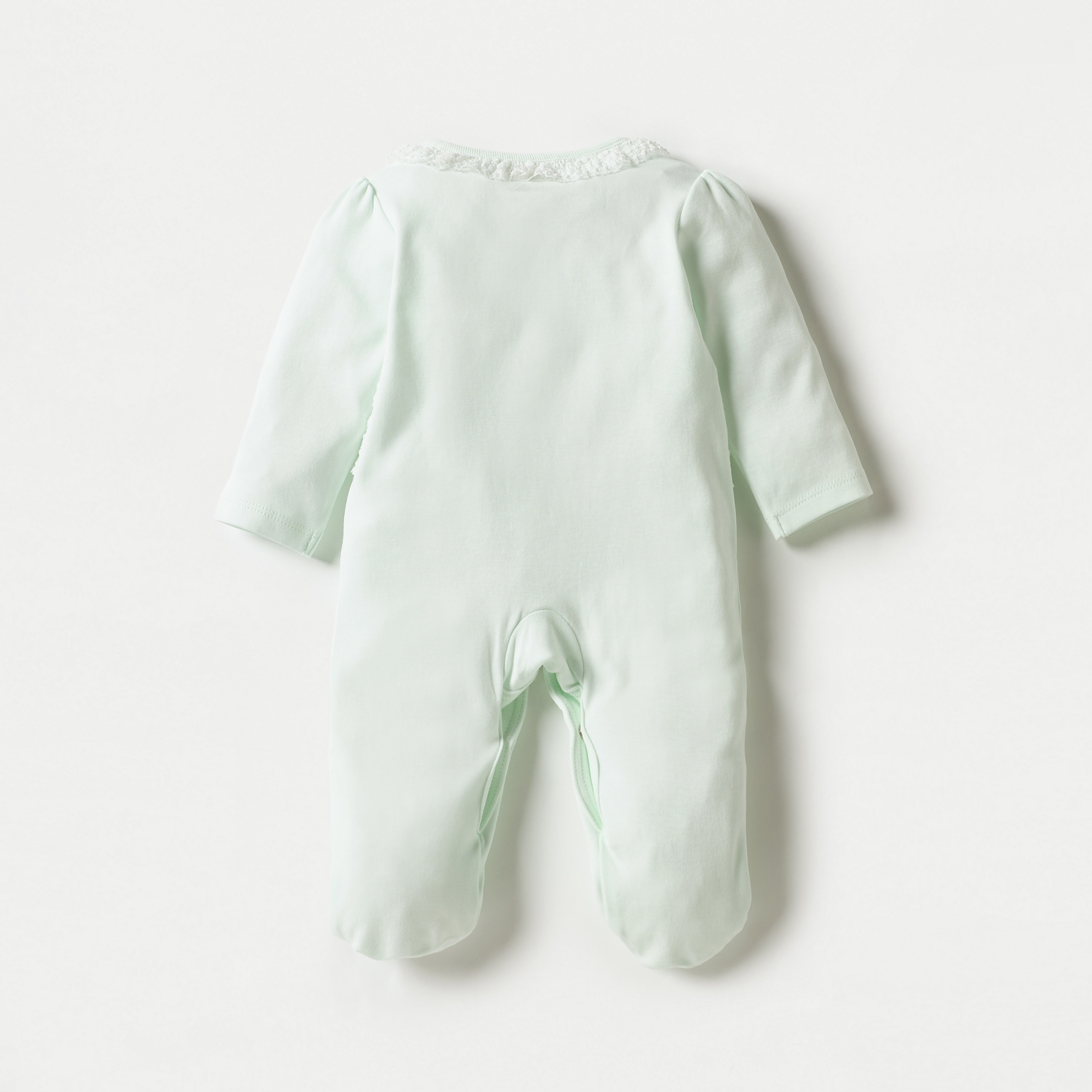 Giggles Panelled Sleepsuit with Long Sleeves and Snap Button Closure-baby-girls-clothing-nightwear-sleepsuits-image-2