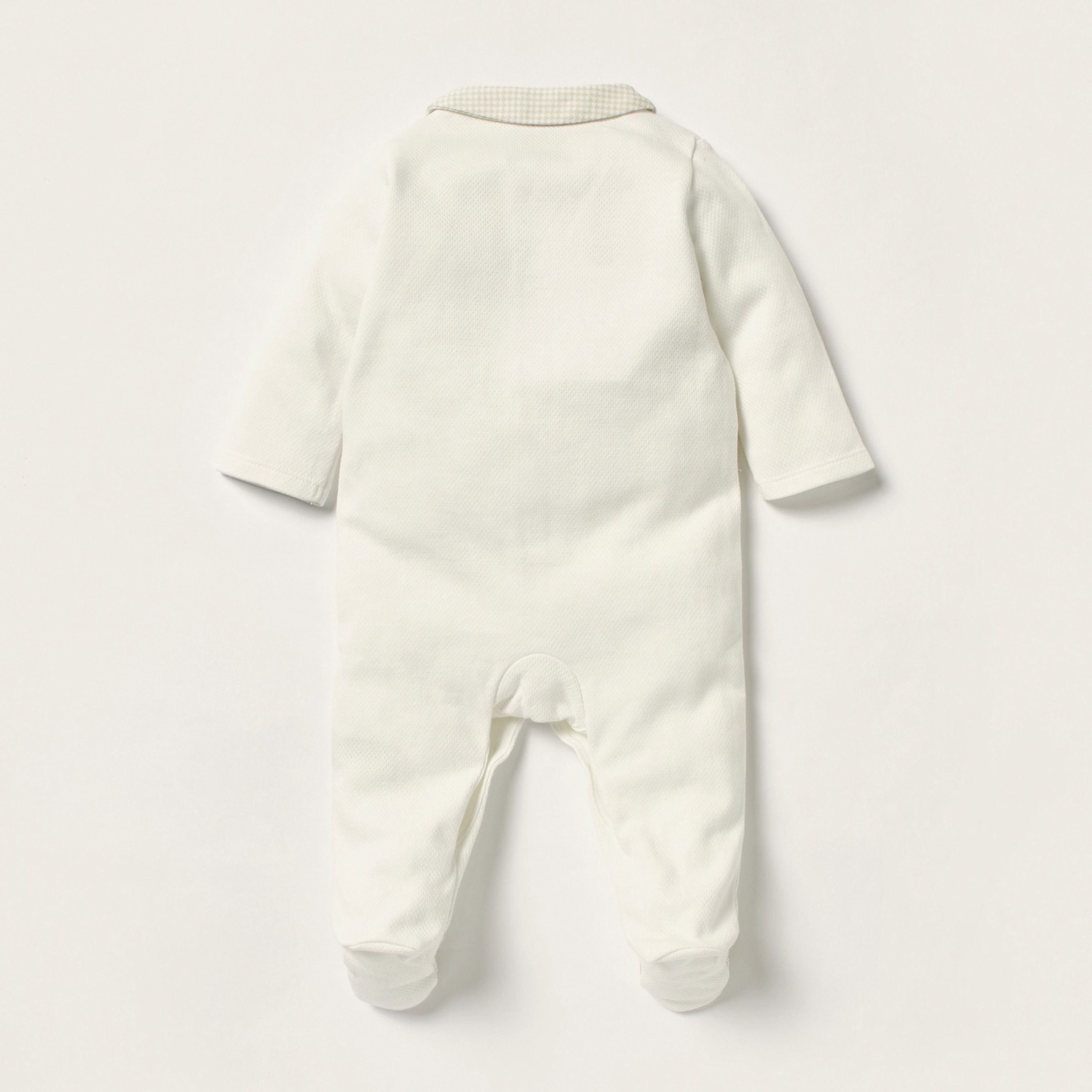 Giggles Embroidered Closed Feet Sleepsuit with Collared Neck-baby-boys-clothing-nightwear-sleepsuits-image-3