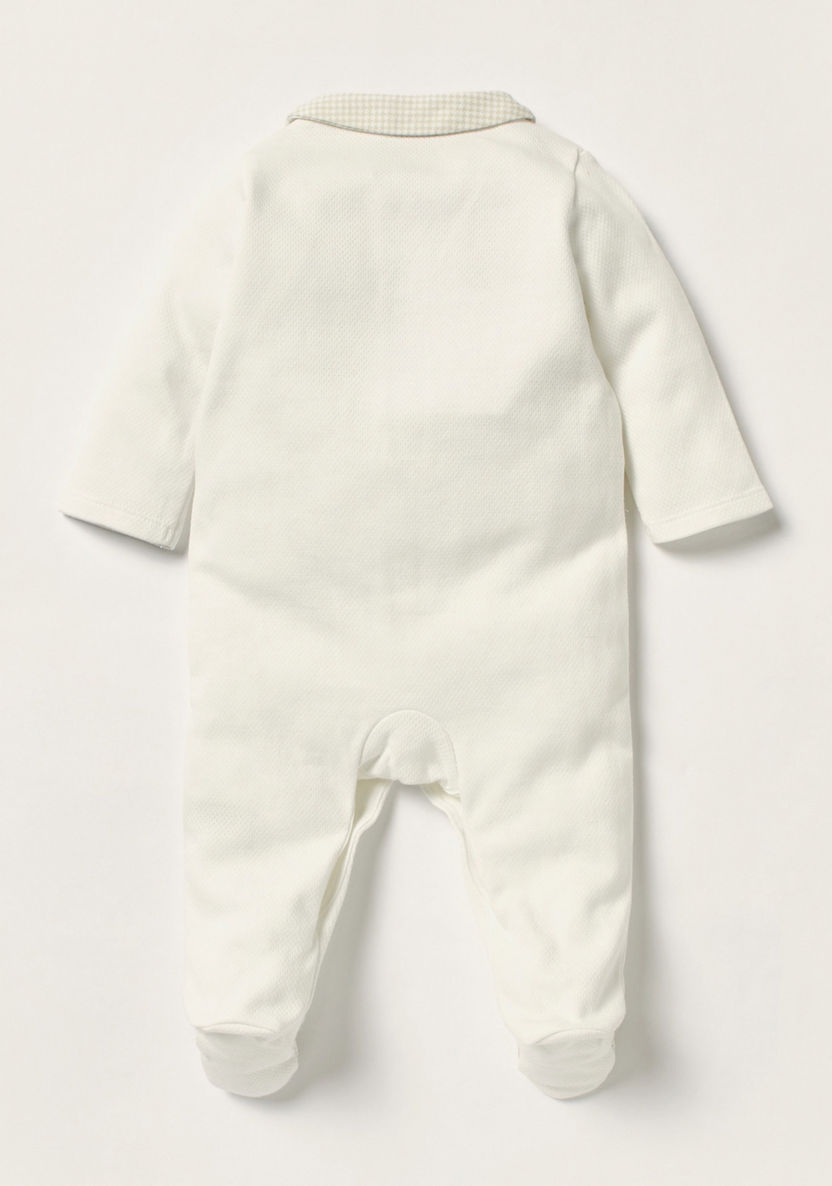Giggles Embroidered Closed Feet Sleepsuit with Collared Neck-Sleepsuits-image-2