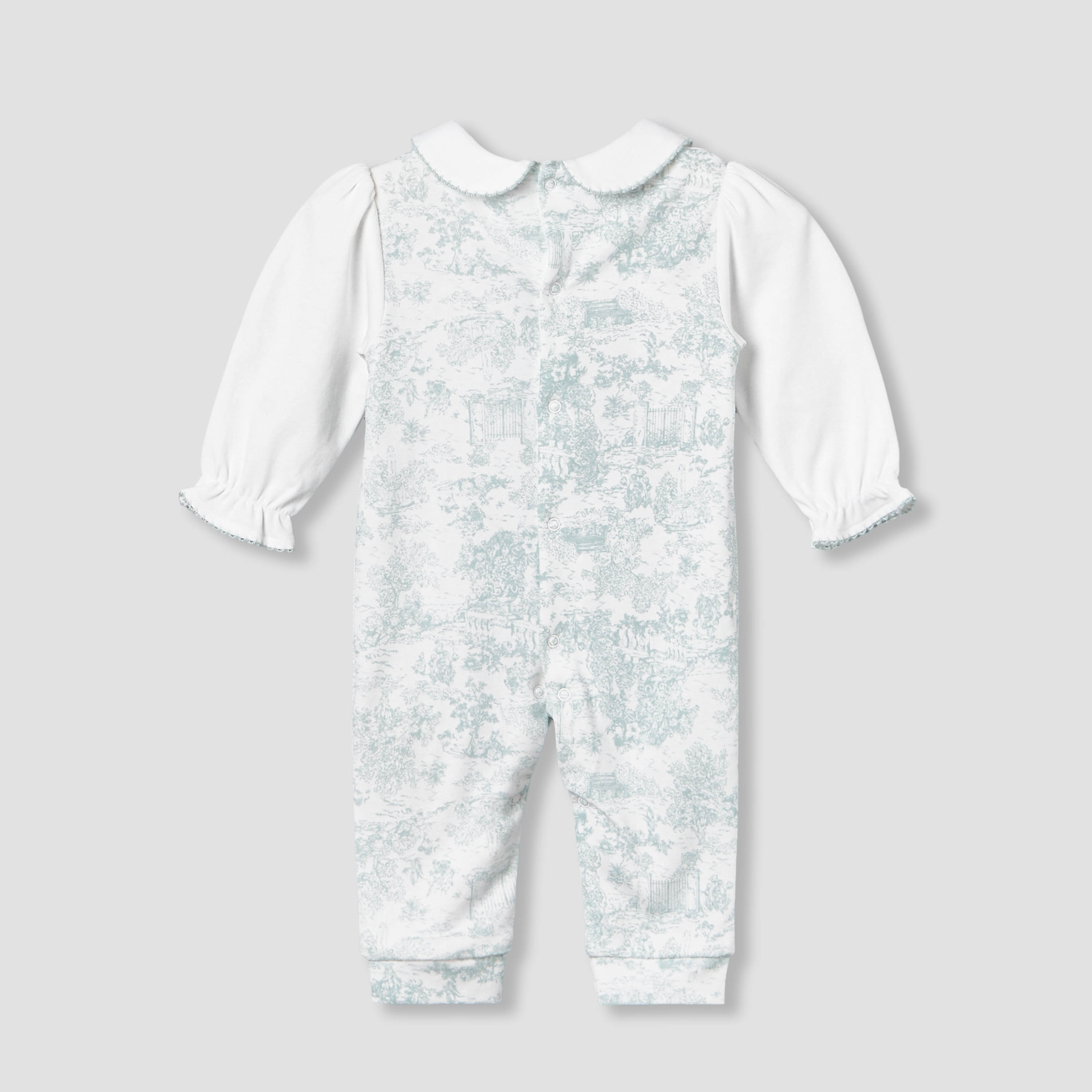 Giggles Peter Pan Collar Long Sleeves Sleepsuit with Smock Design-baby-girls-clothing-nightwear-sleepsuits-image-3