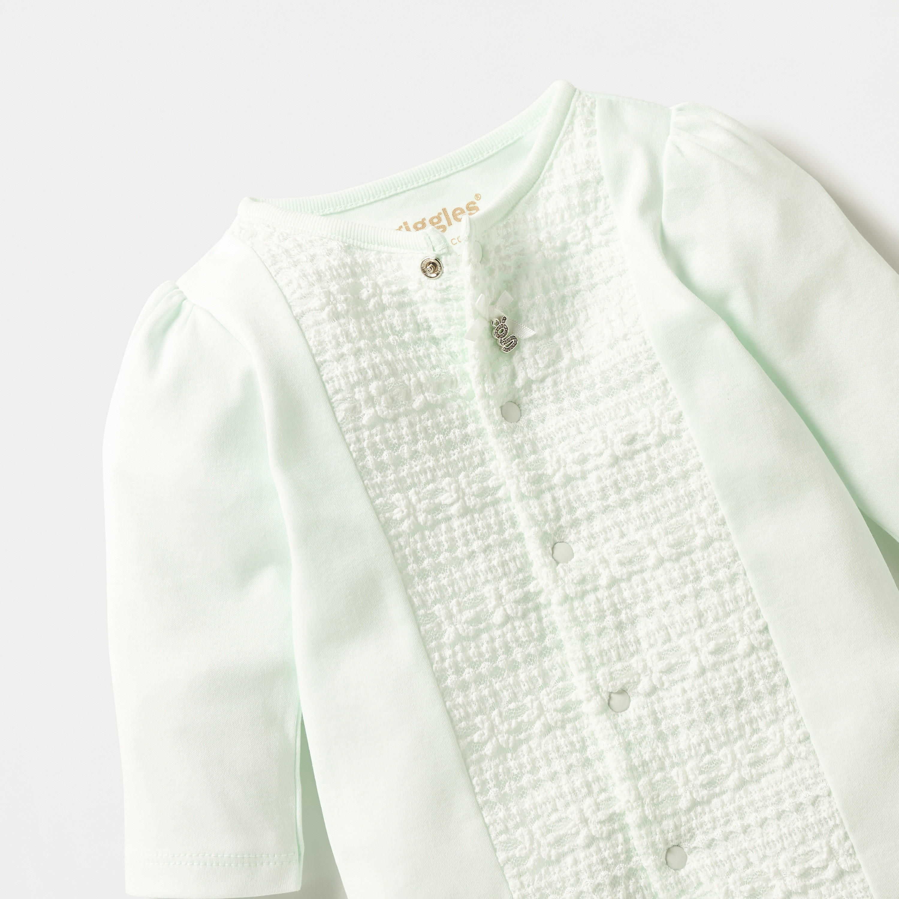 Giggles Panelled Sleepsuit with Long Sleeves and Snap Button Closure-baby-girls-clothing-nightwear-sleepsuits-image-3