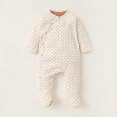 Juniors All-Over Printed Closed Feet Sleepsuit with Long Sleeves