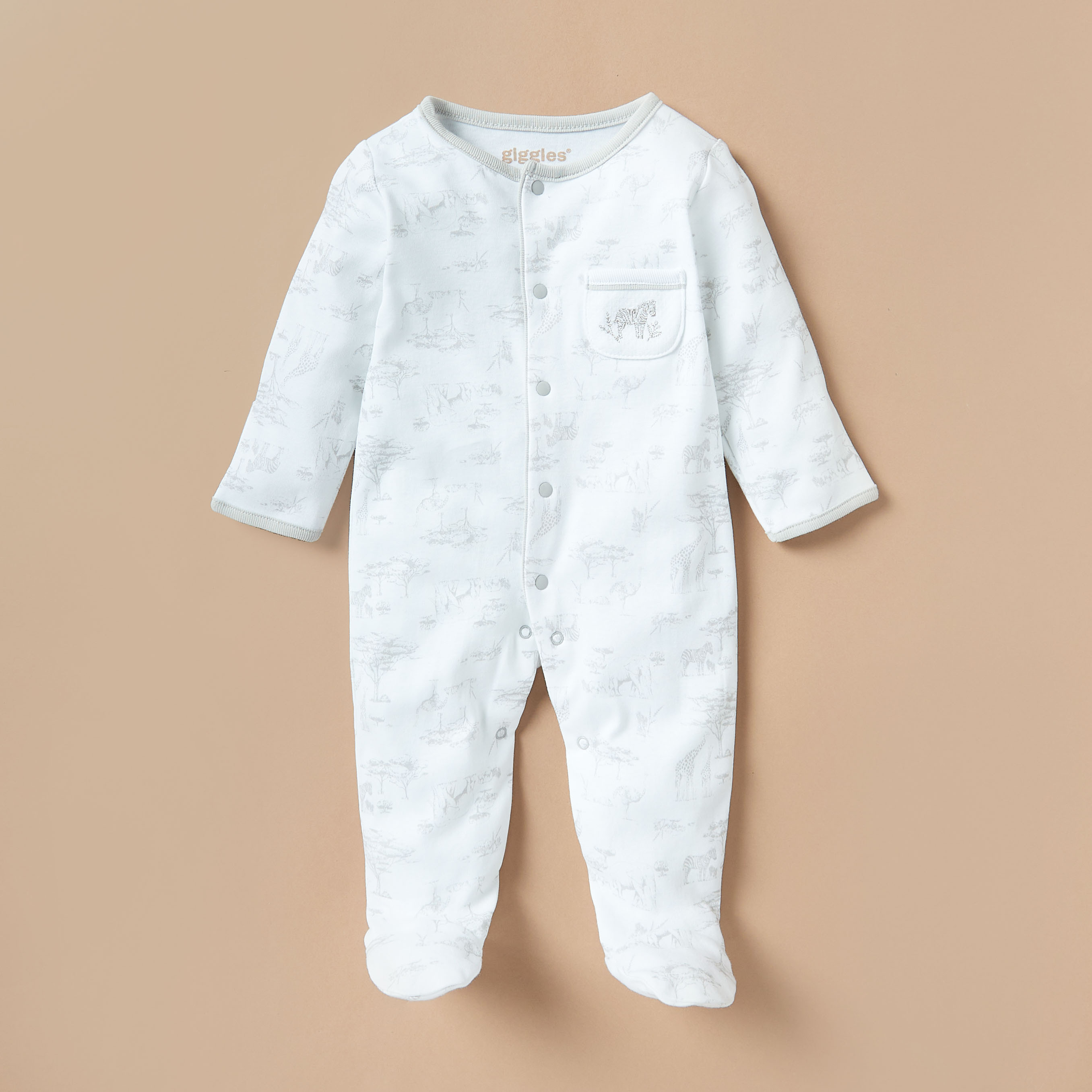 Giggles Printed Sleepsuit with Long Sleeves-baby-boys-clothing-nightwear-sleepsuits-image-1