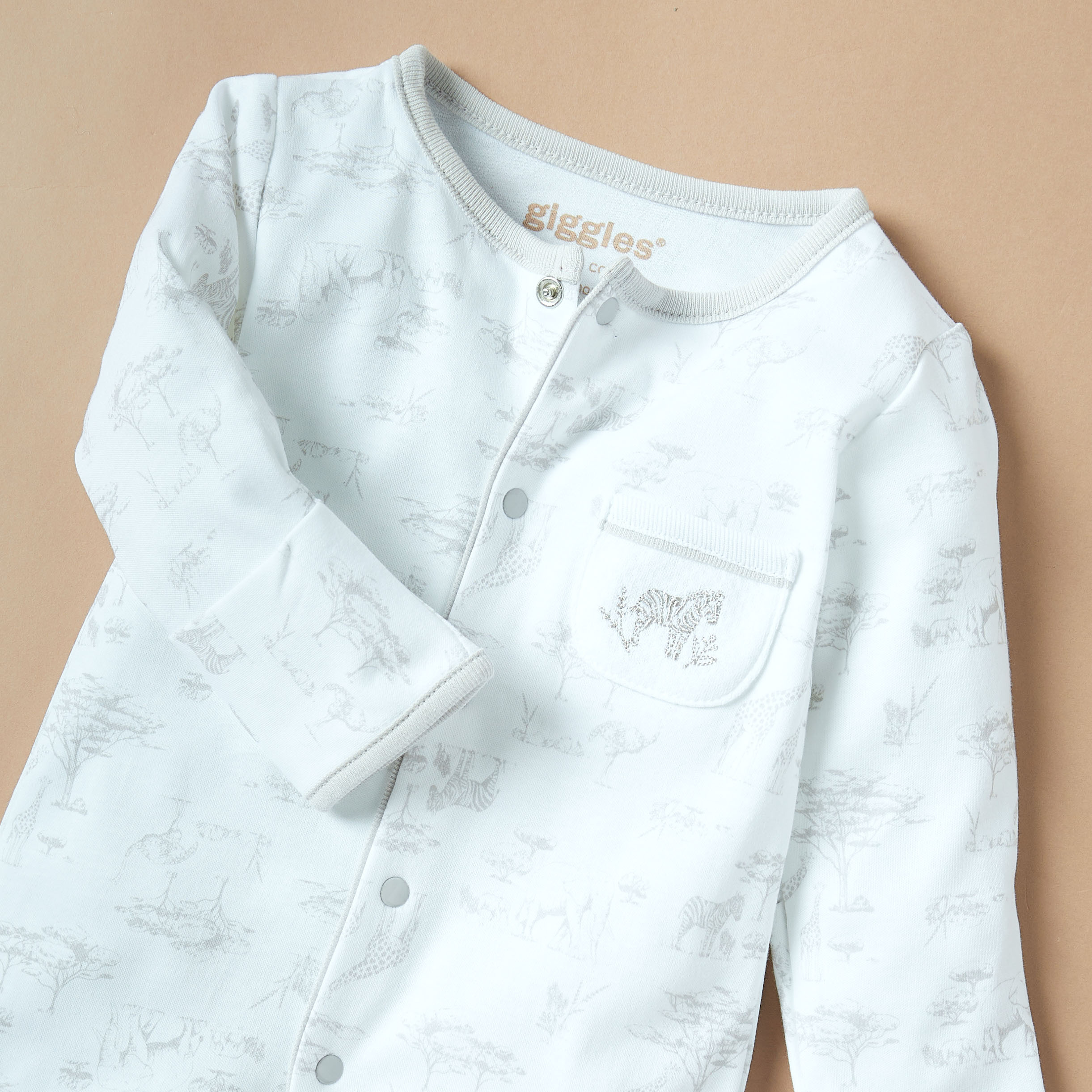 Giggles Printed Sleepsuit with Long Sleeves-baby-boys-clothing-nightwear-sleepsuits-image-2