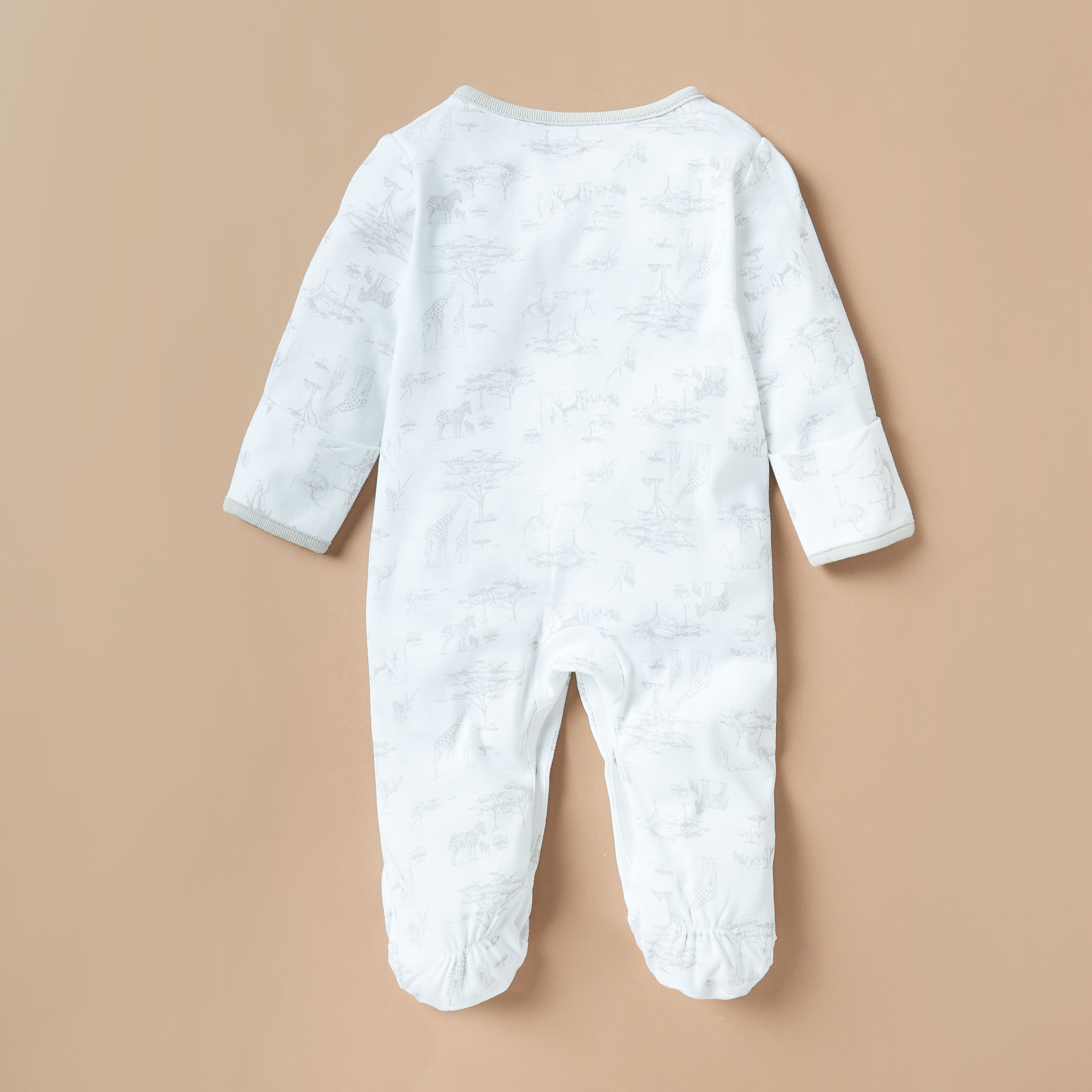 Giggles Printed Sleepsuit with Long Sleeves-baby-boys-clothing-nightwear-sleepsuits-image-4