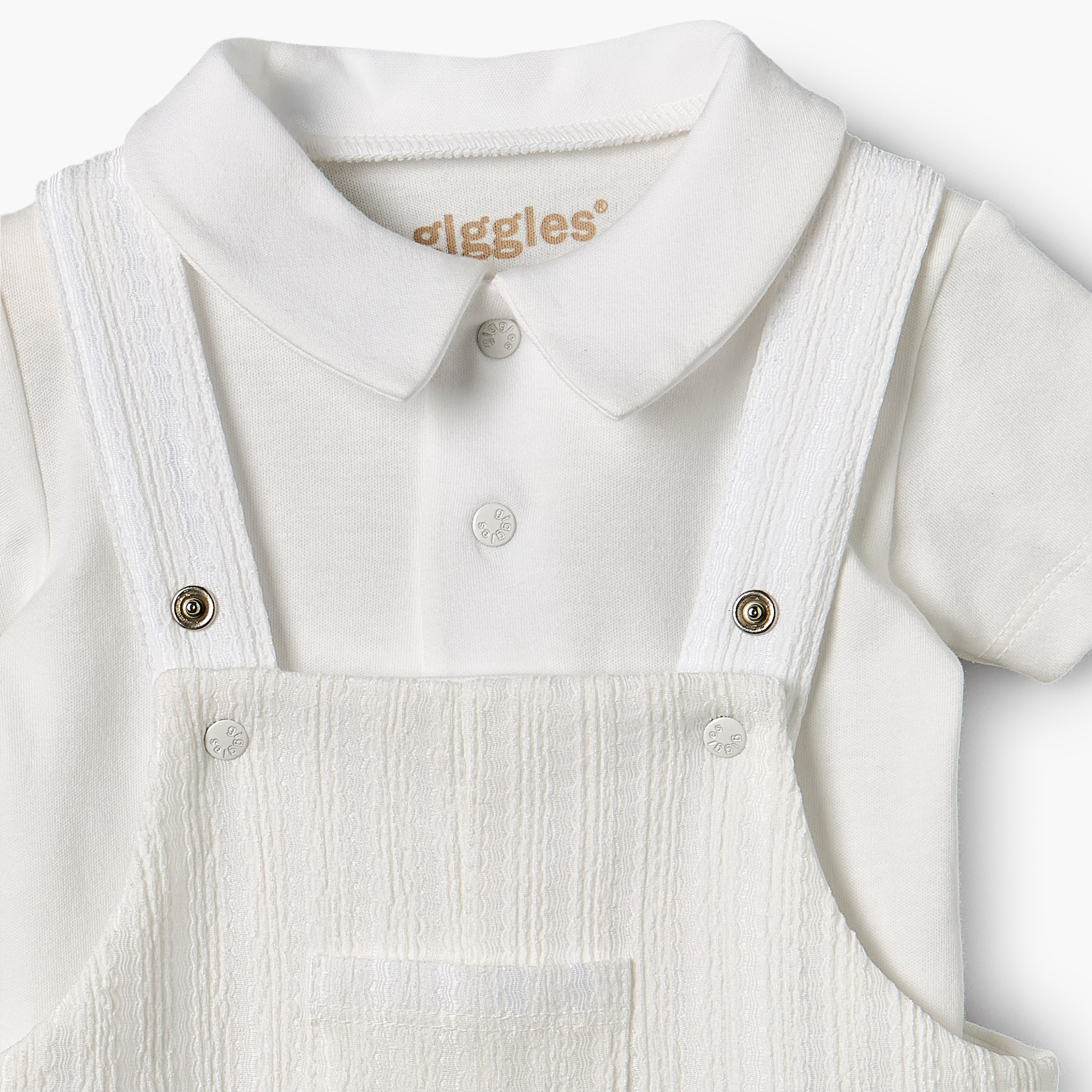 Giggles Collared Short Sleeves Polo T-shirt and Dungaree Set with Button Closure-baby-boys-clothing-setsandcoords-image-7