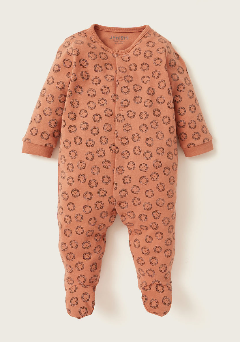 Juniors All-Over Printed Closed Feet Sleepsuit with Long Sleeves-Sleepsuits-image-0
