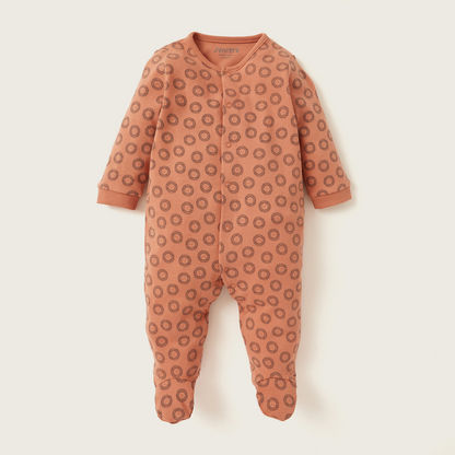 Juniors All-Over Printed Closed Feet Sleepsuit with Long Sleeves