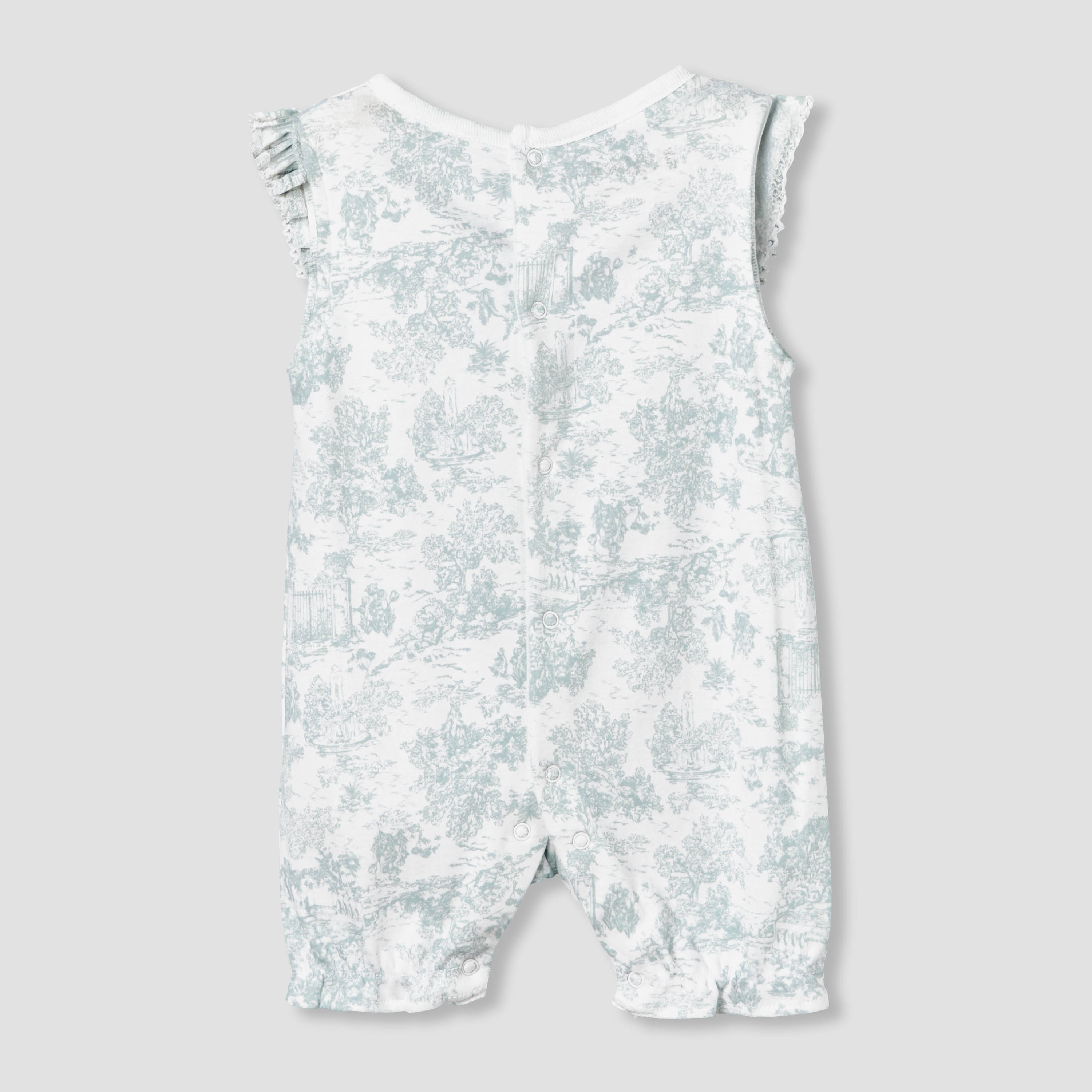 Giggles Crew Neck Sleeveless Romper with Floral Embroidery-baby-girls-clothing-rompers-image-3