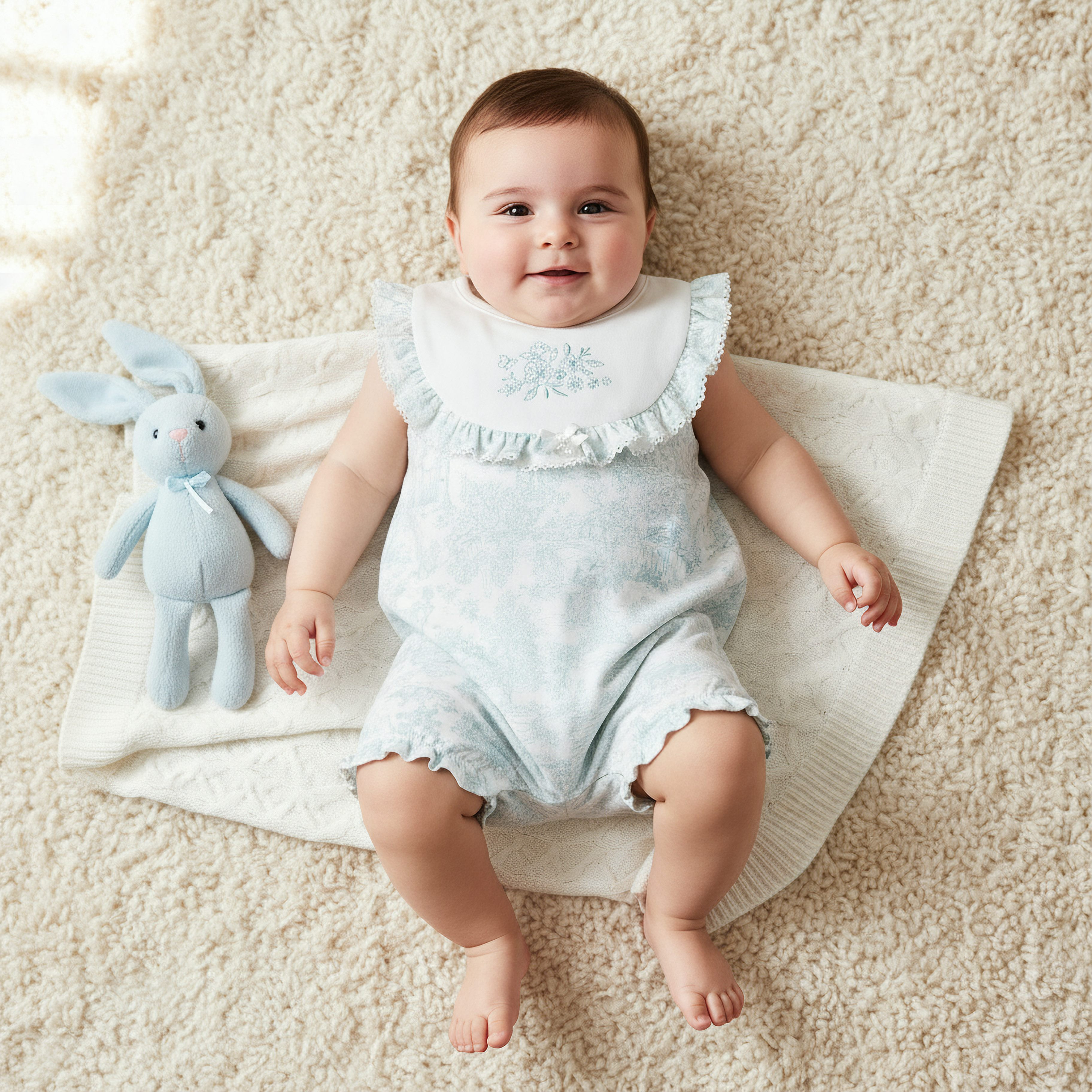 Giggles Crew Neck Sleeveless Romper with Floral Embroidery-baby-girls-clothing-rompers-image-1